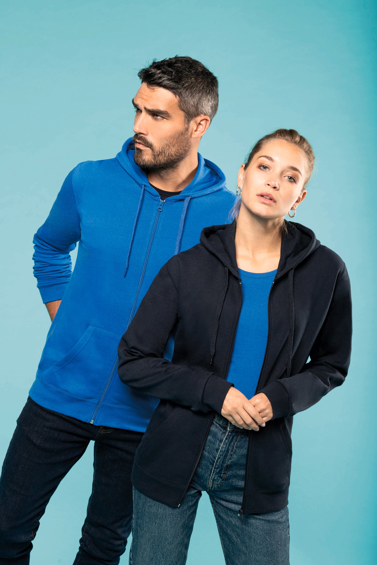 Sweater met rits en capuchon