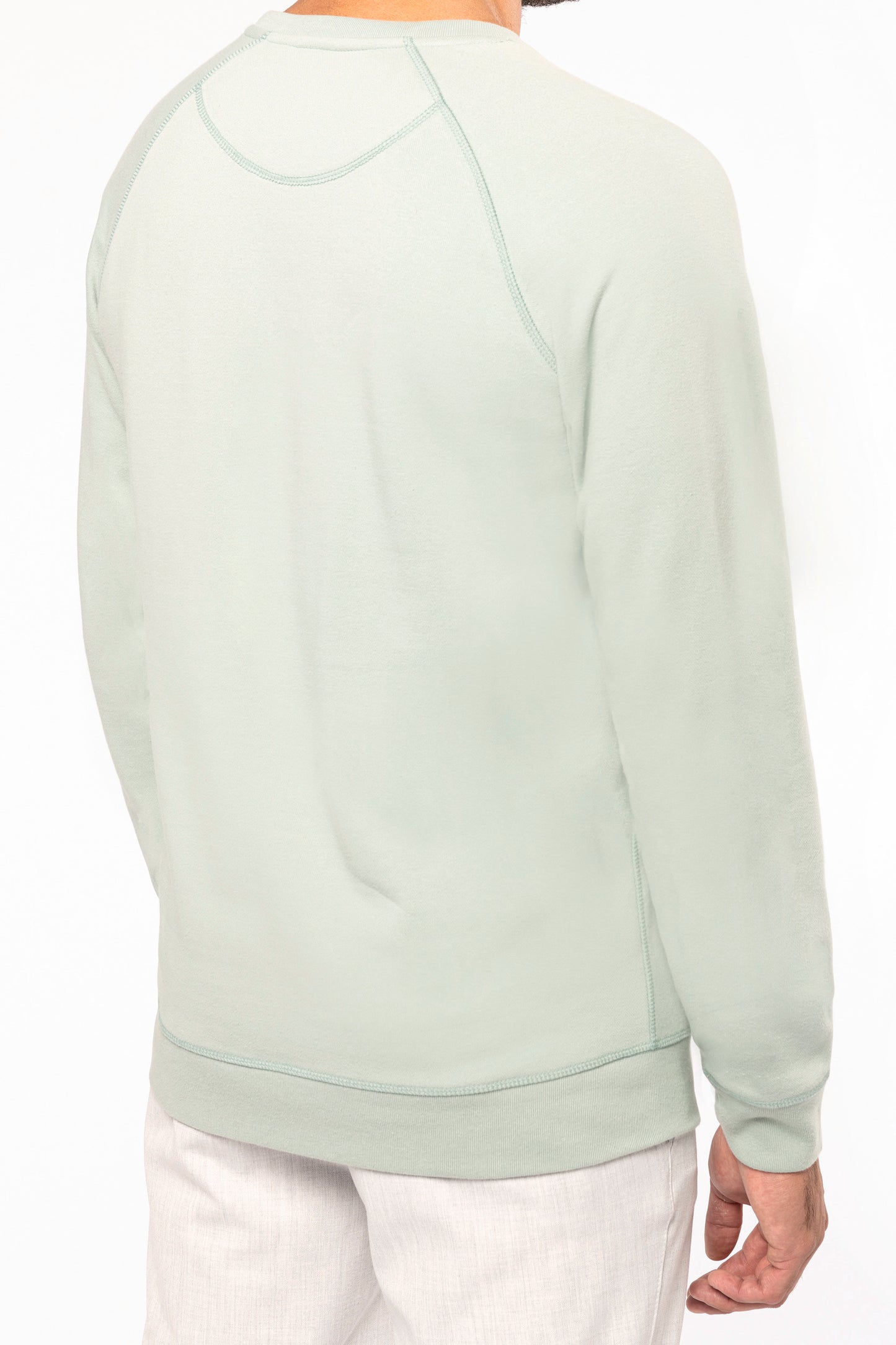 Herensweater BIO ronde hals raglanmouwen