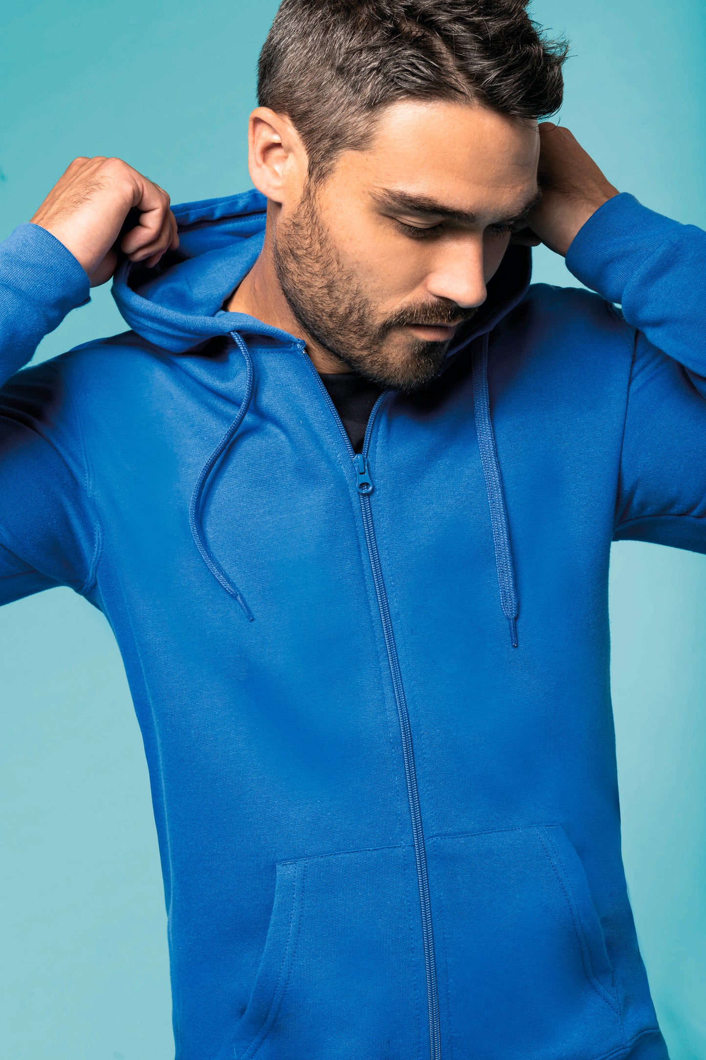 Sweater met rits en capuchon