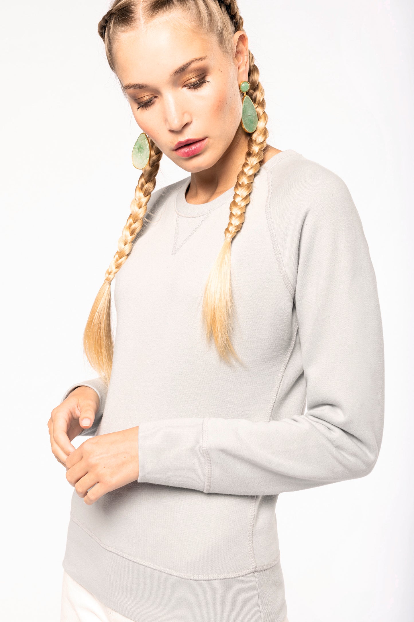 Damessweater BIO ronde hals raglanmouwen