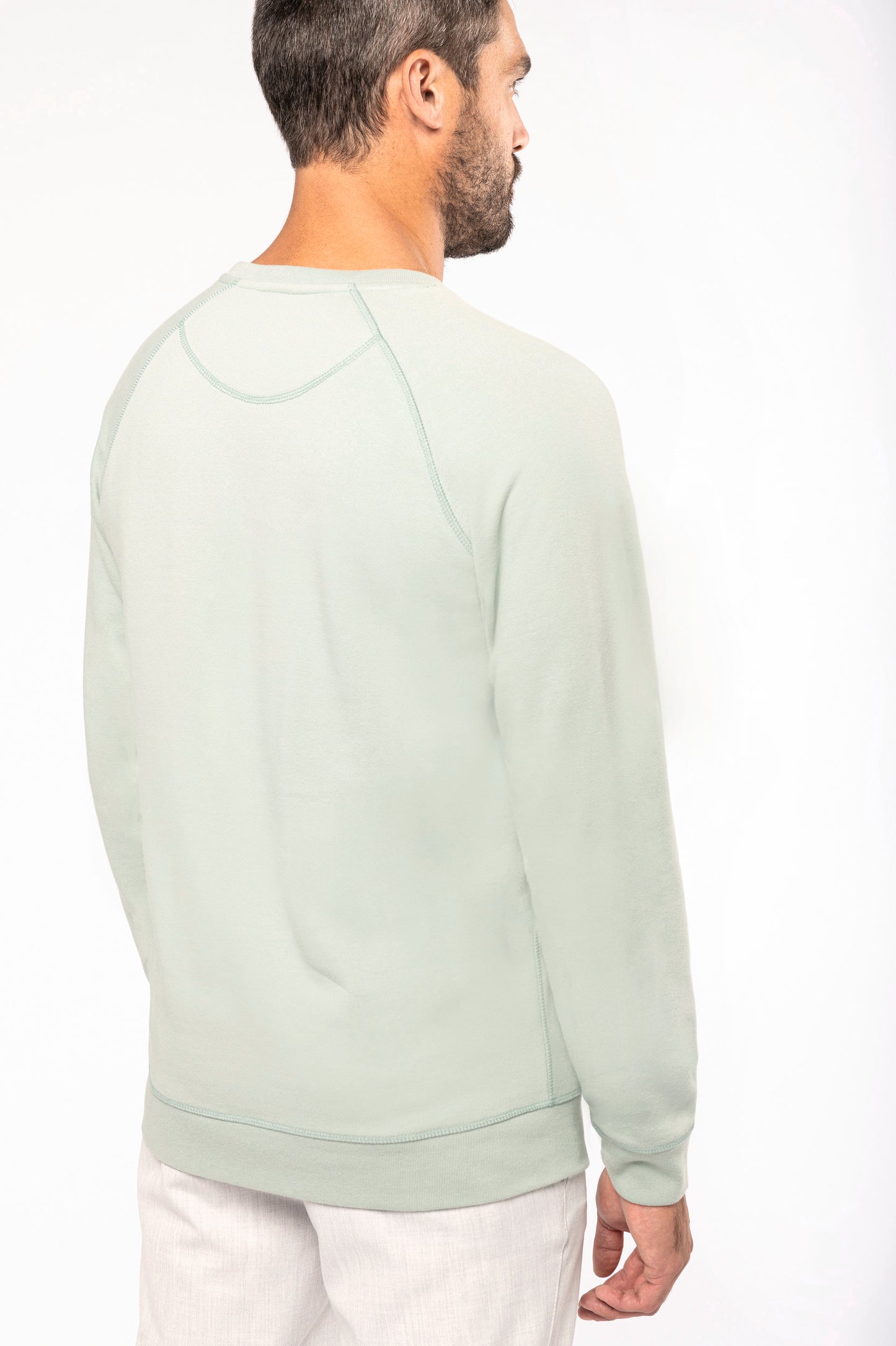 Herensweater BIO ronde hals raglanmouwen