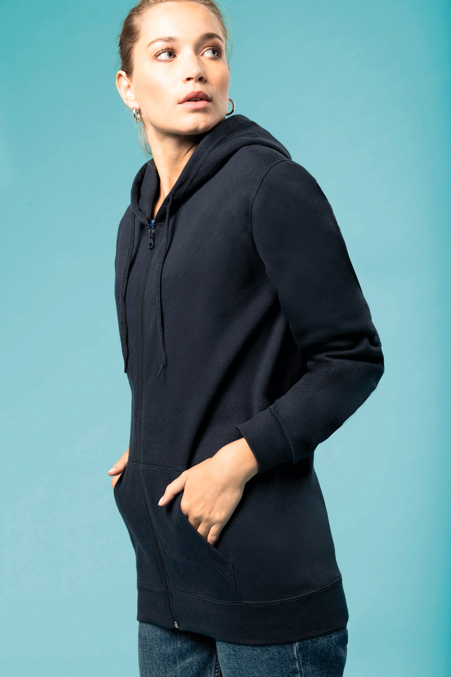 Sweater met rits en capuchon