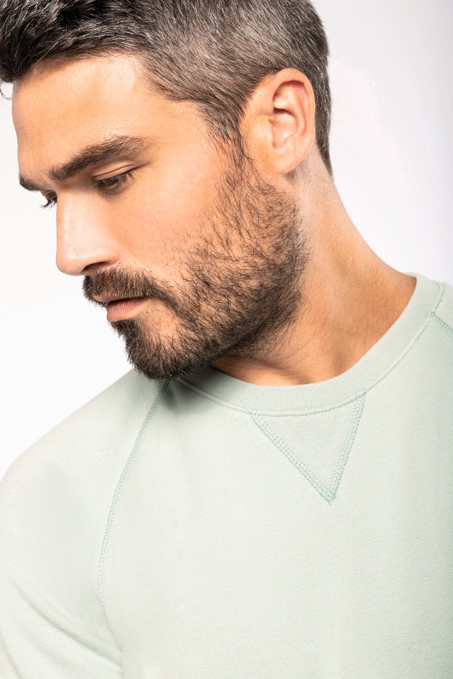 Herensweater BIO ronde hals raglanmouwen