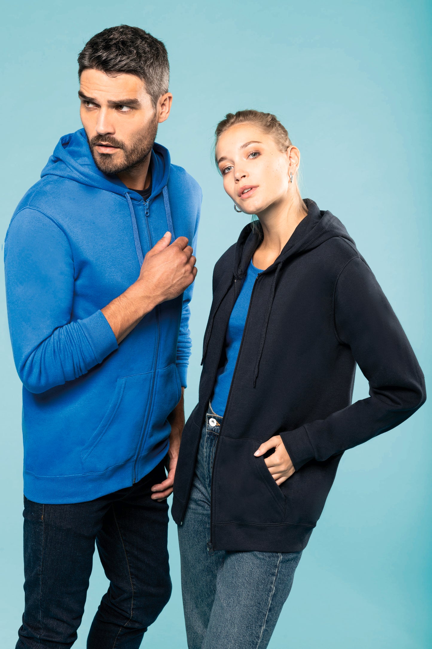 Sweater met rits en capuchon