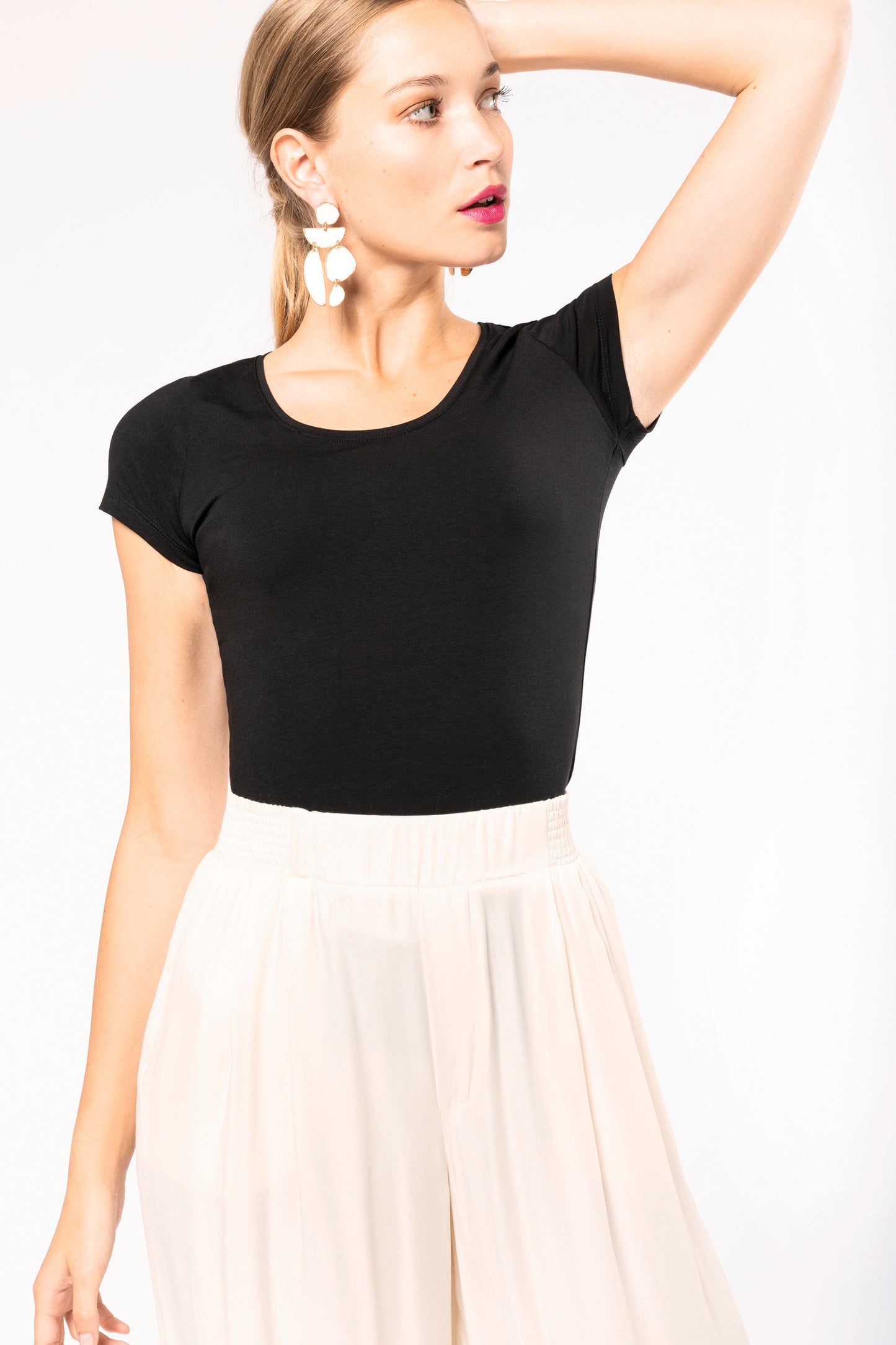 Dames t-shirt met mini-mouwtjes
