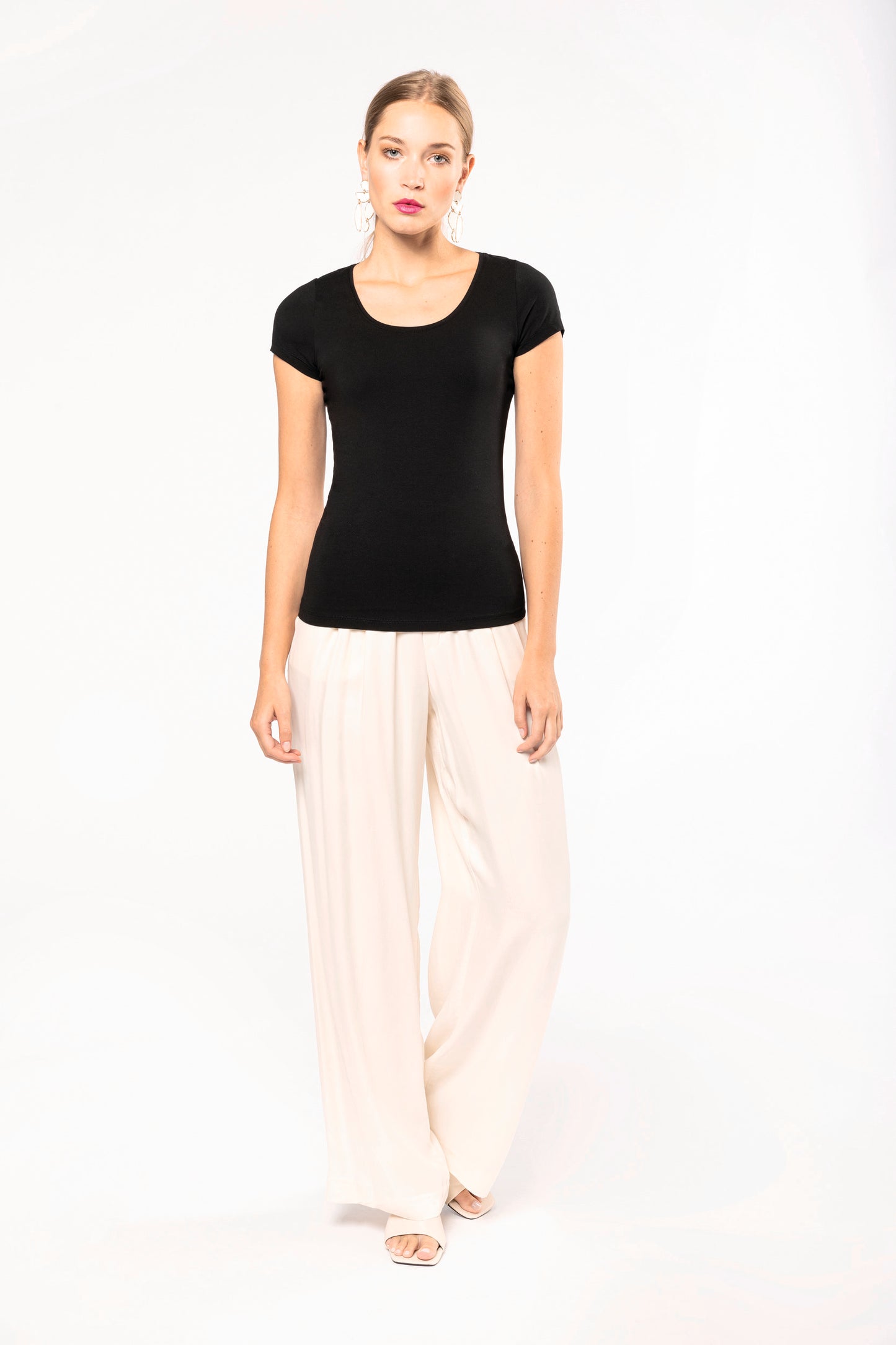 Dames t-shirt met mini-mouwtjes