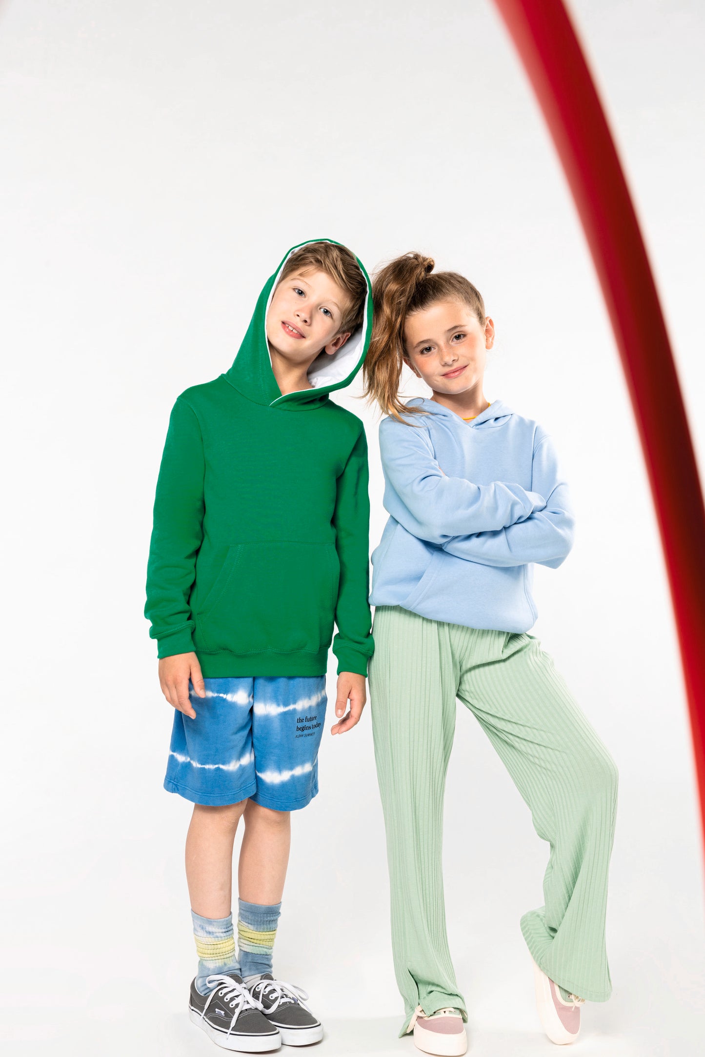 Kinder hooded sweater met gecontrasteerde capuchon
