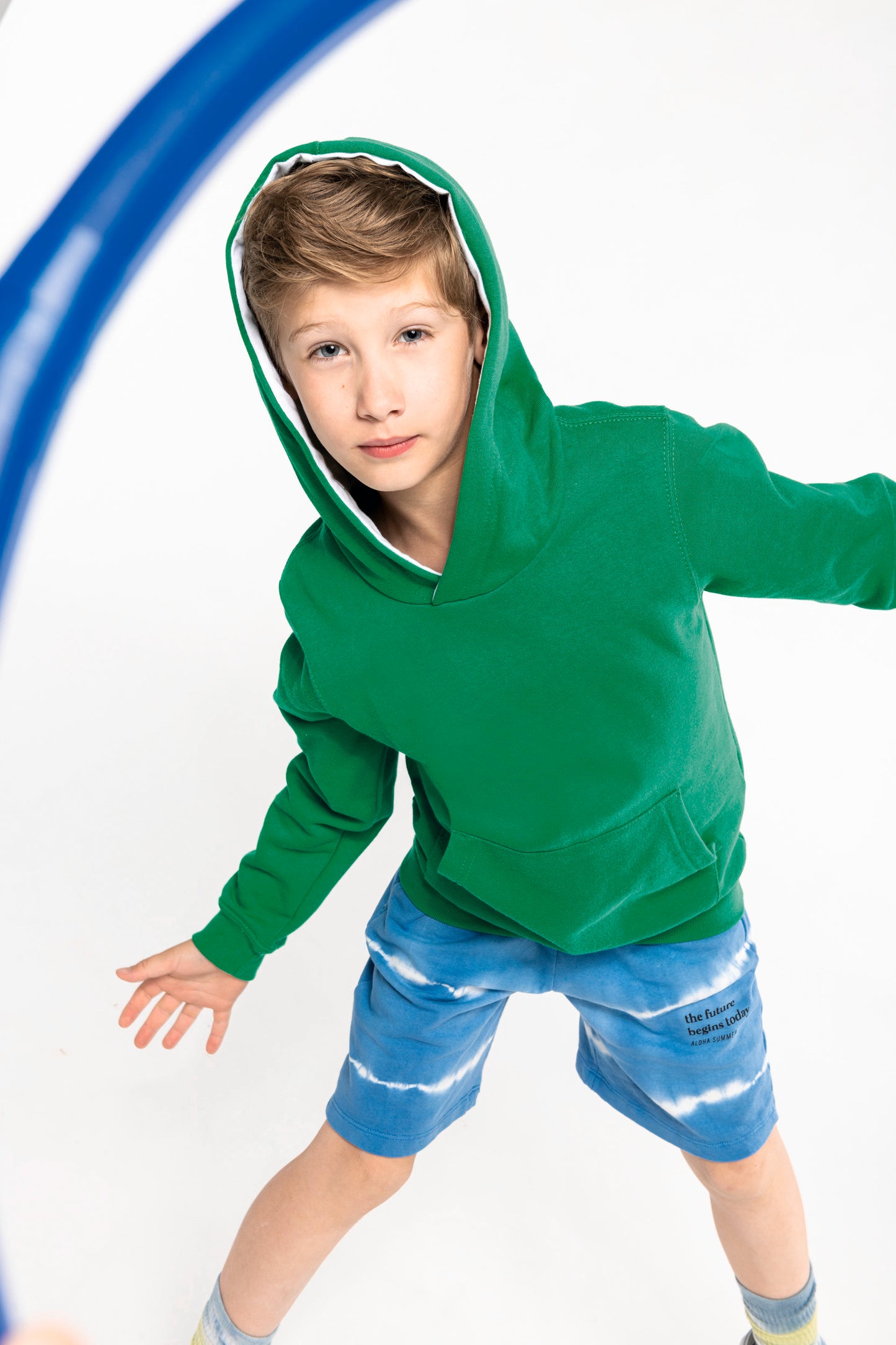 Kinder hooded sweater met gecontrasteerde capuchon