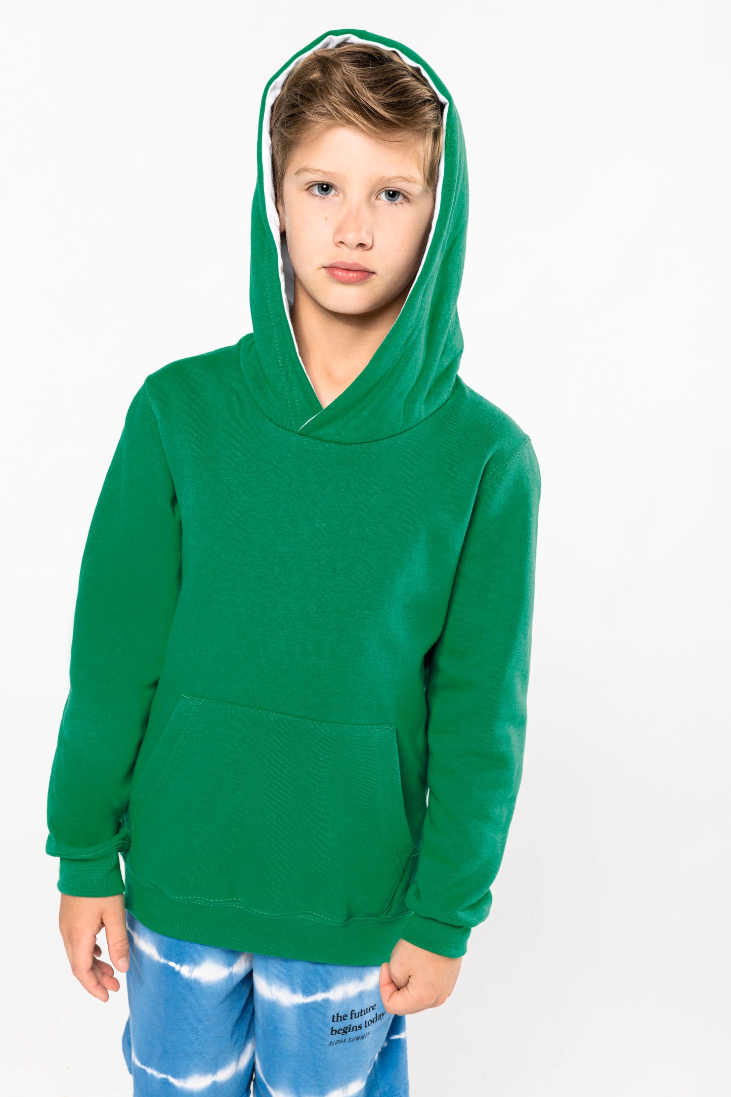 Kinder hooded sweater met gecontrasteerde capuchon