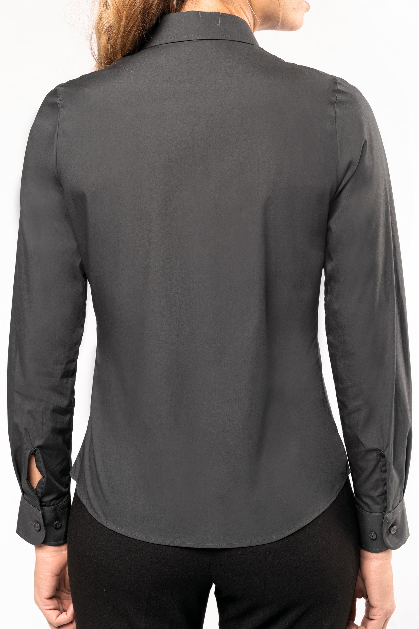 Dames poplin blouse lange mouwen