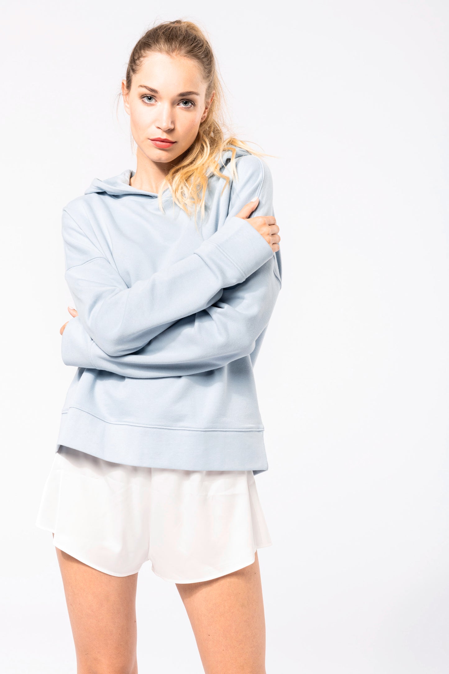 Bio lounge damessweater met capuchon