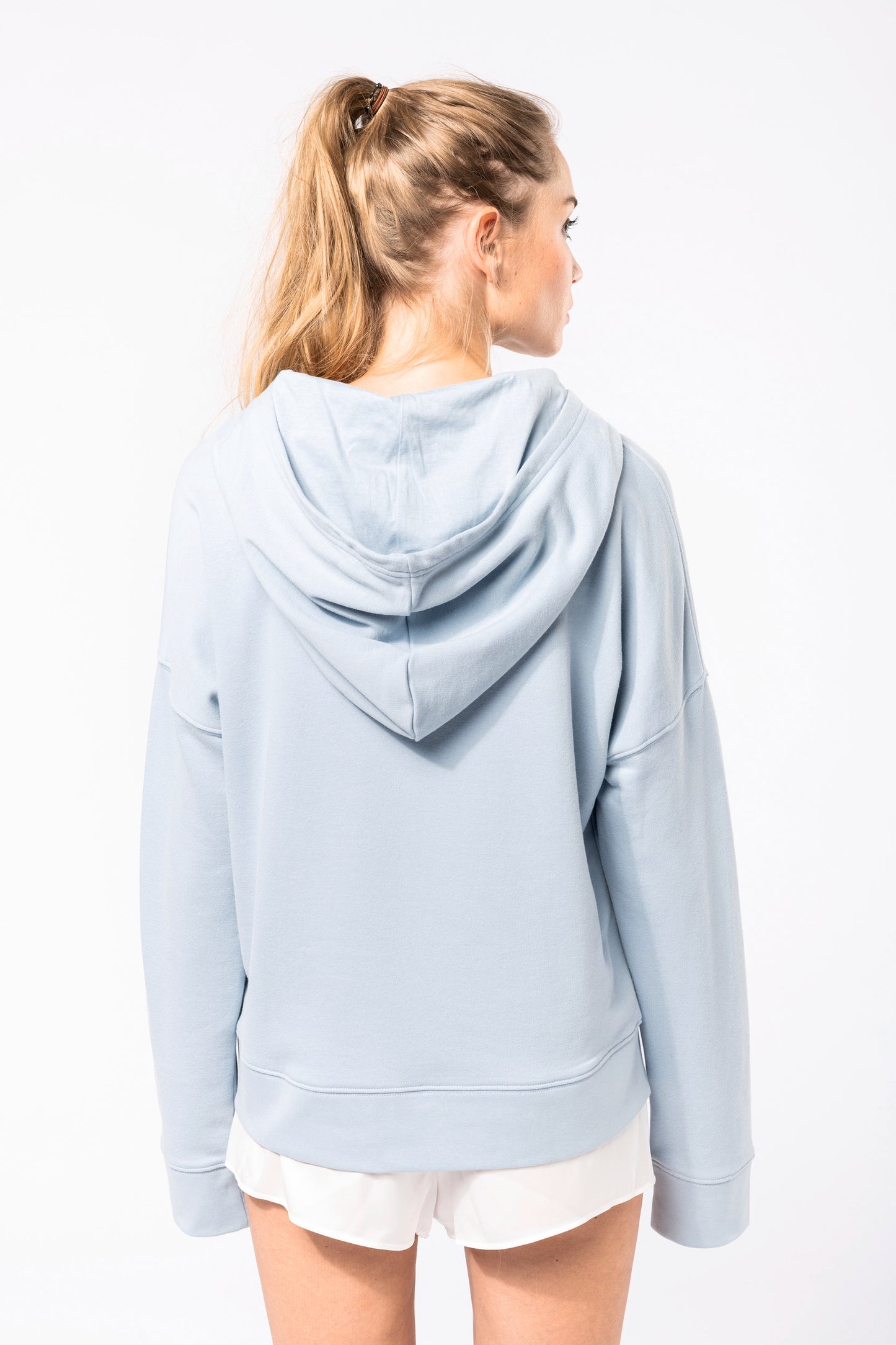 Bio lounge damessweater met capuchon