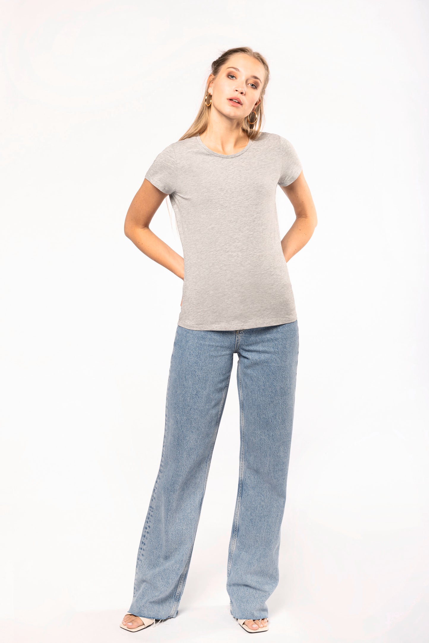 Dames-t-shirt ronde hals korte mouwen