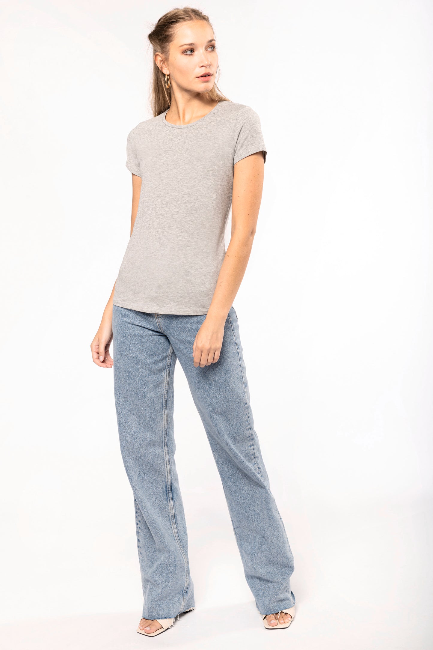 Dames-t-shirt ronde hals korte mouwen