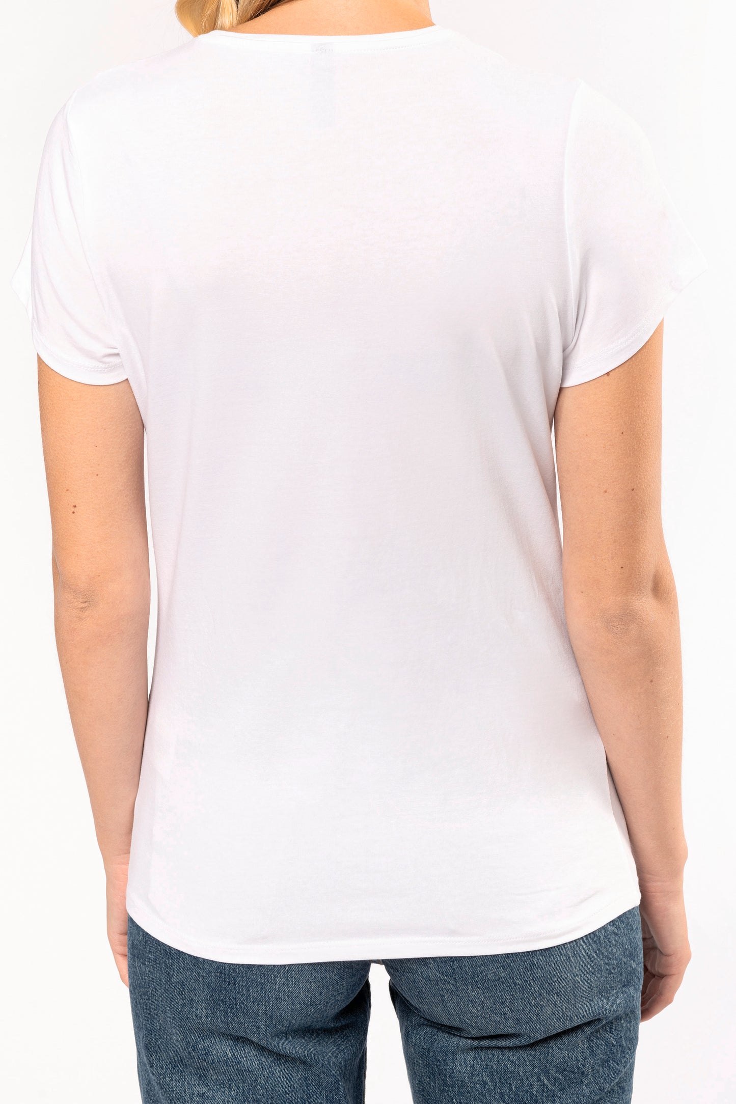 Dames-t-shirt V-hals korte mouwen