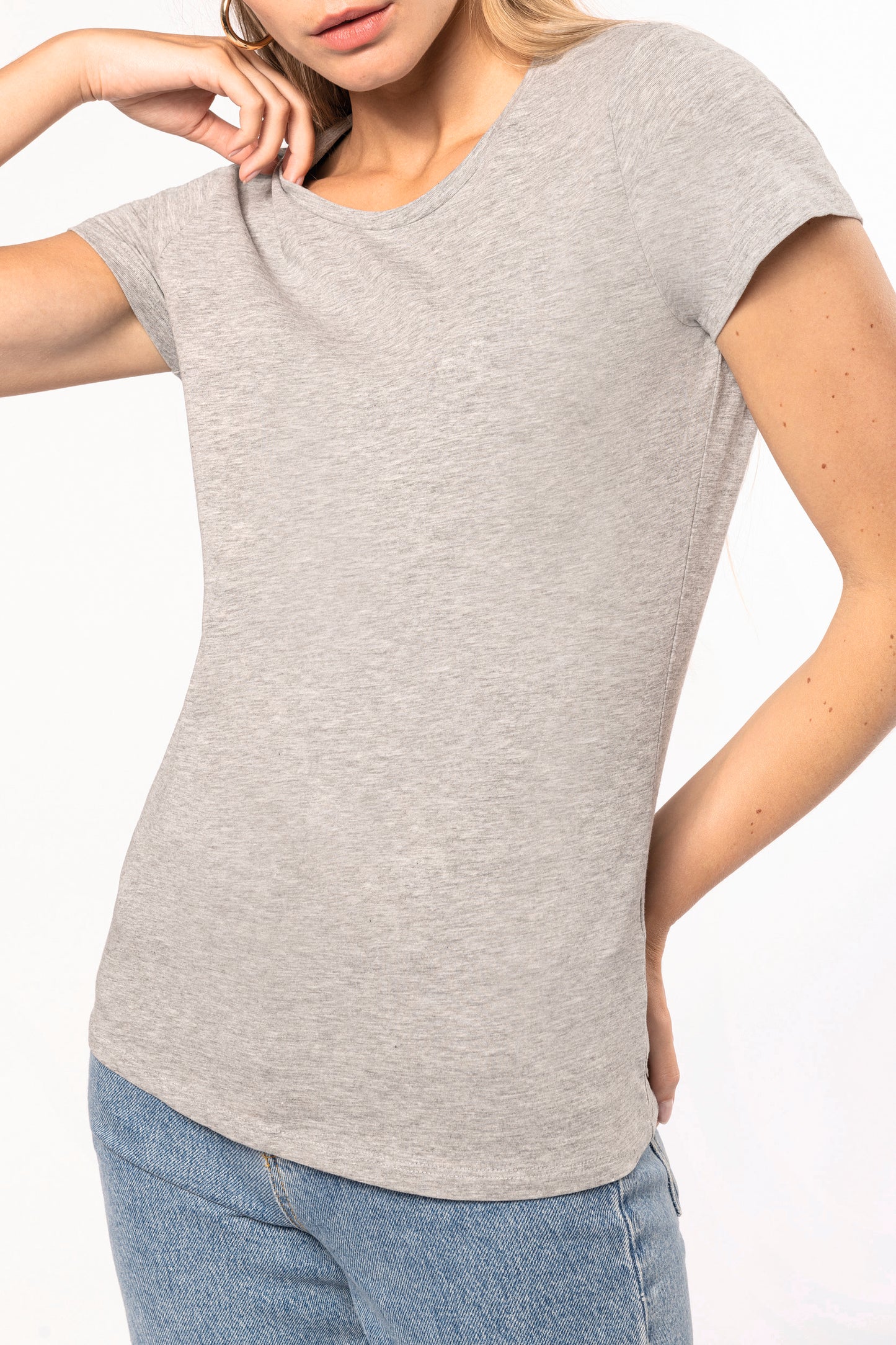 Dames-t-shirt ronde hals korte mouwen