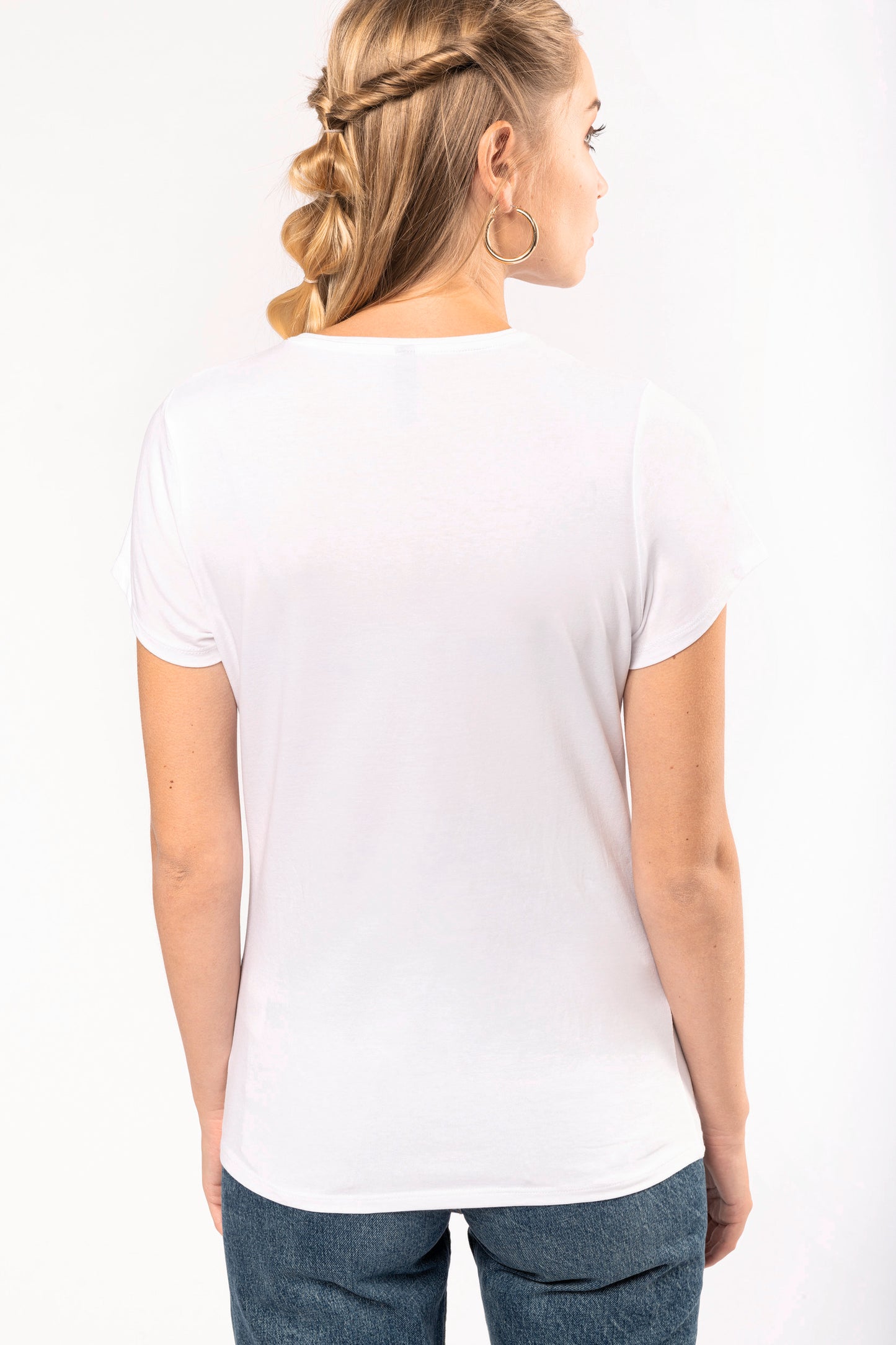 Dames-t-shirt V-hals korte mouwen