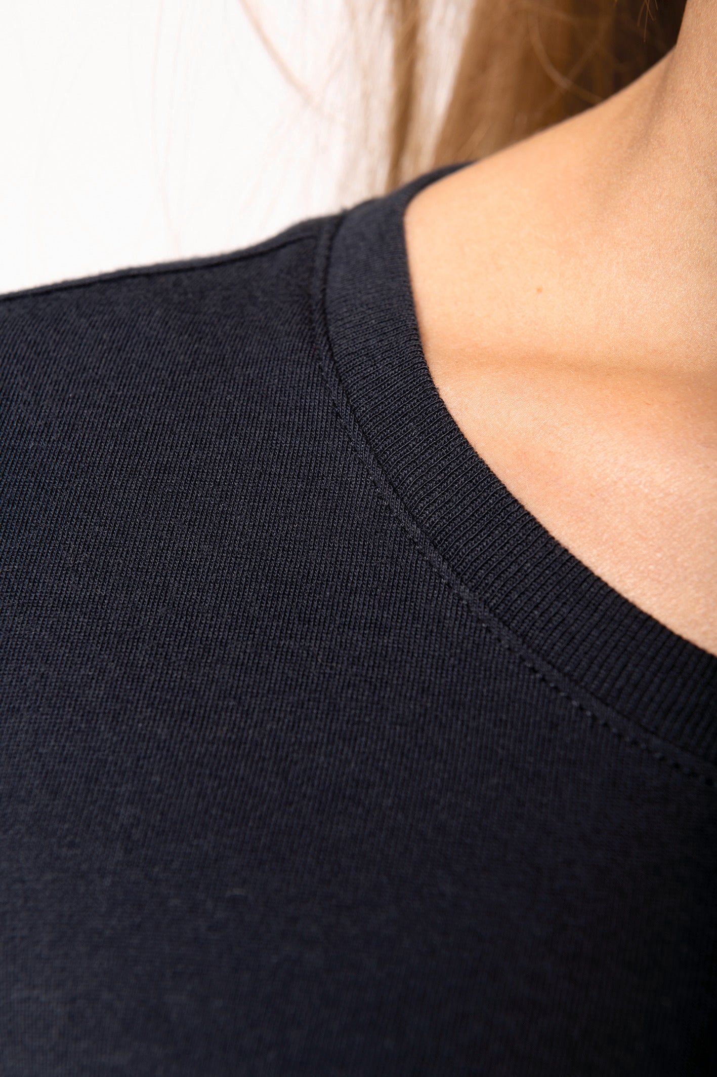 Marine-t-shirt ronde hals Bio dames