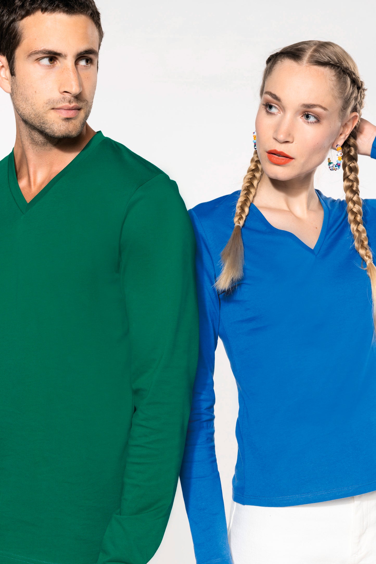 T-shirt V-hals lange mouwen