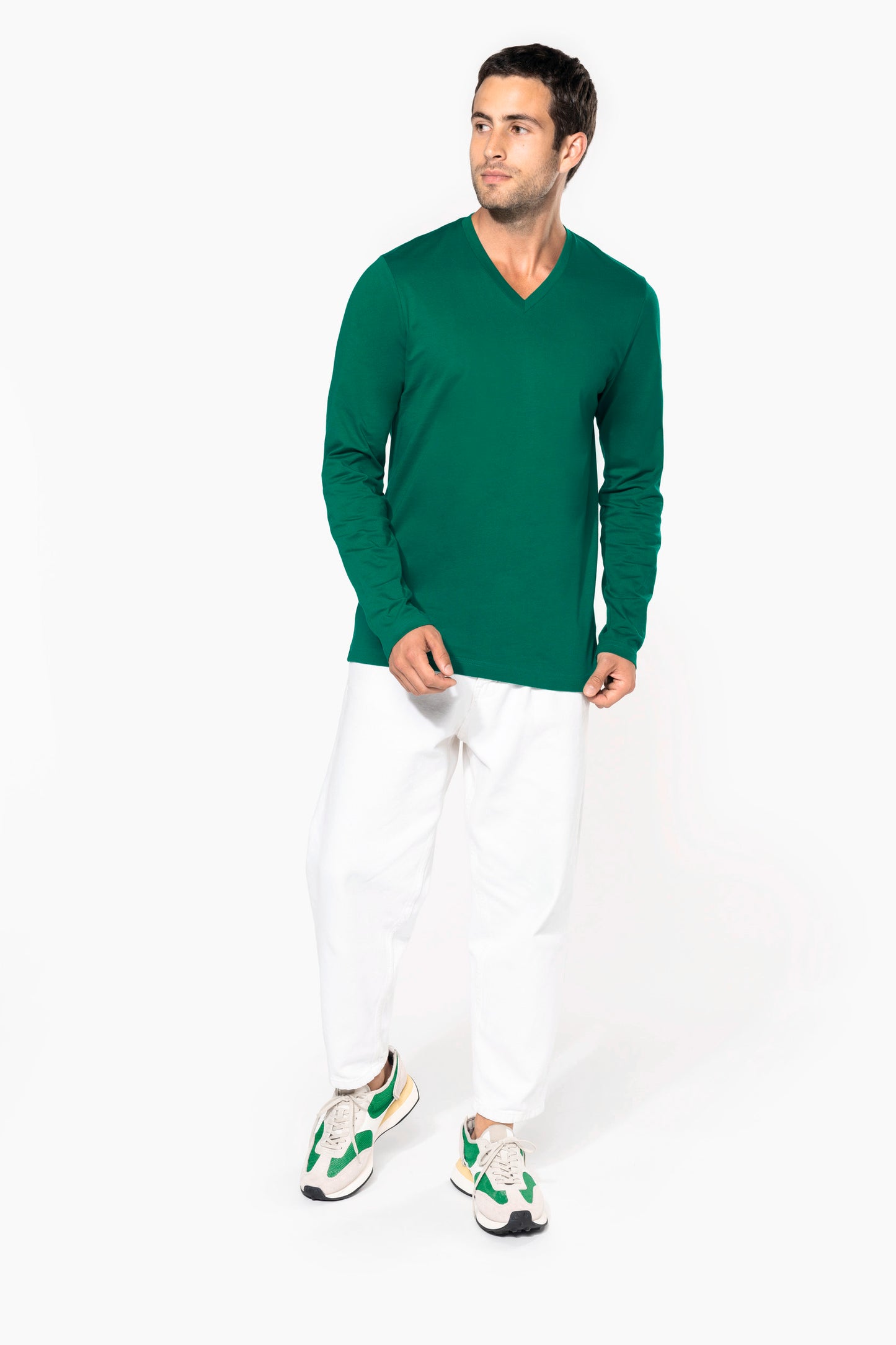 T-shirt V-hals lange mouwen