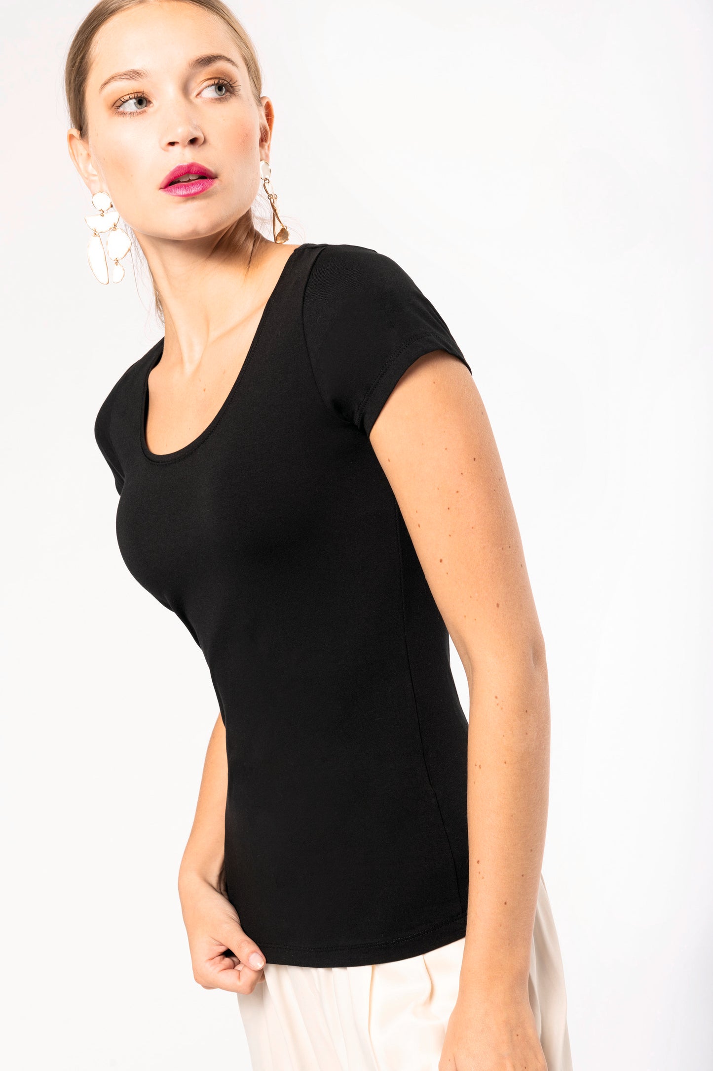 Dames t-shirt met mini-mouwtjes