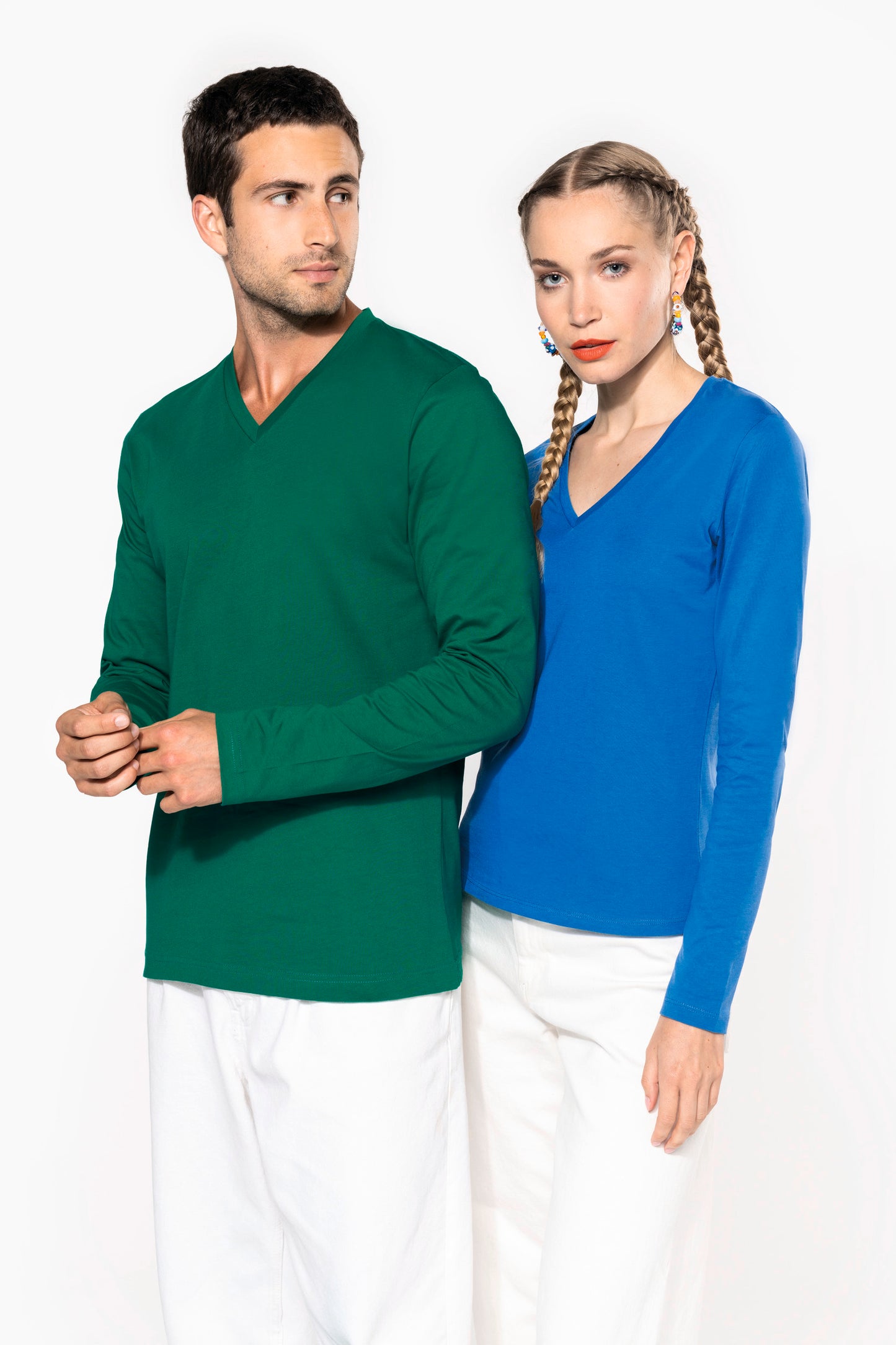 T-shirt V-hals lange mouwen