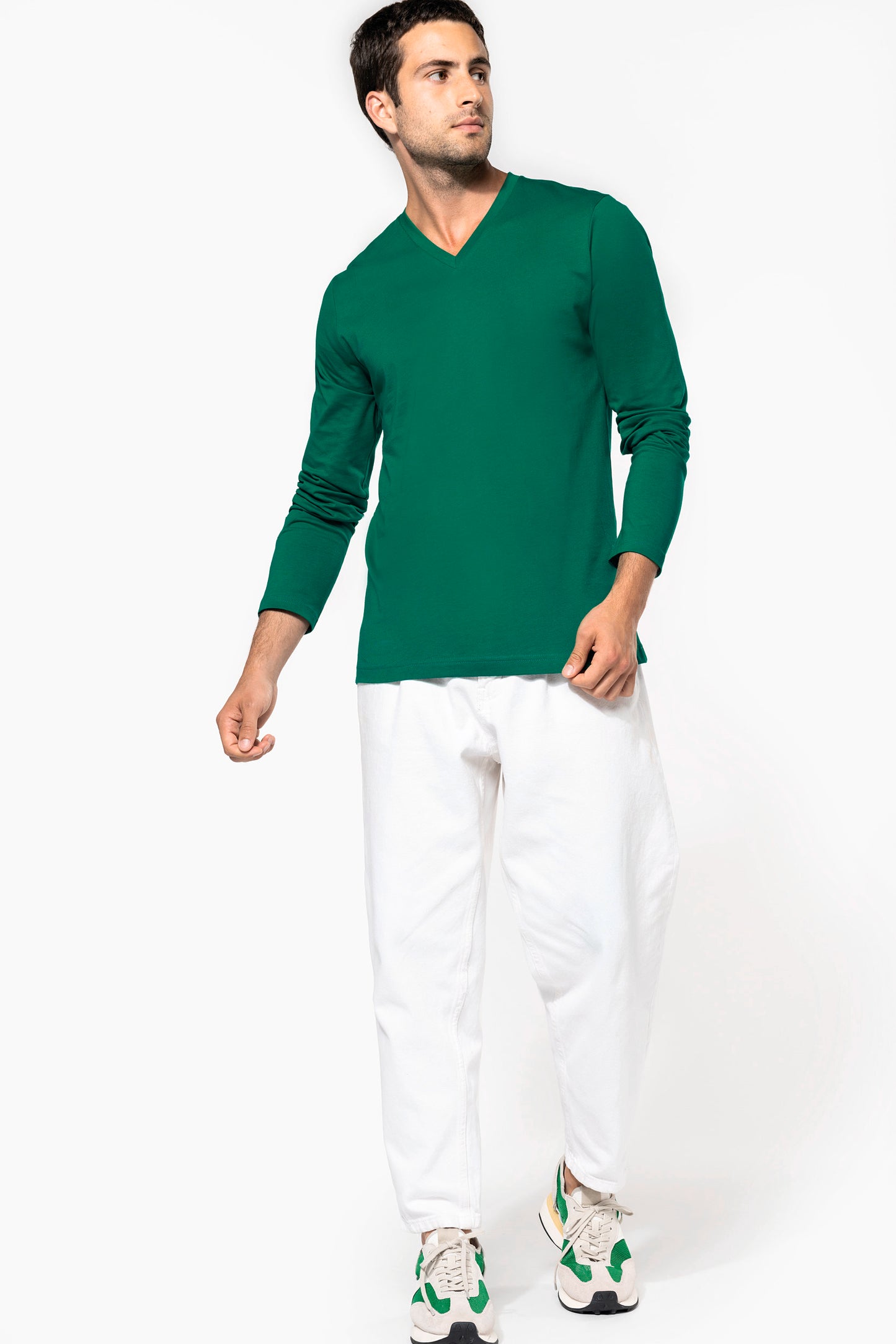 T-shirt V-hals lange mouwen