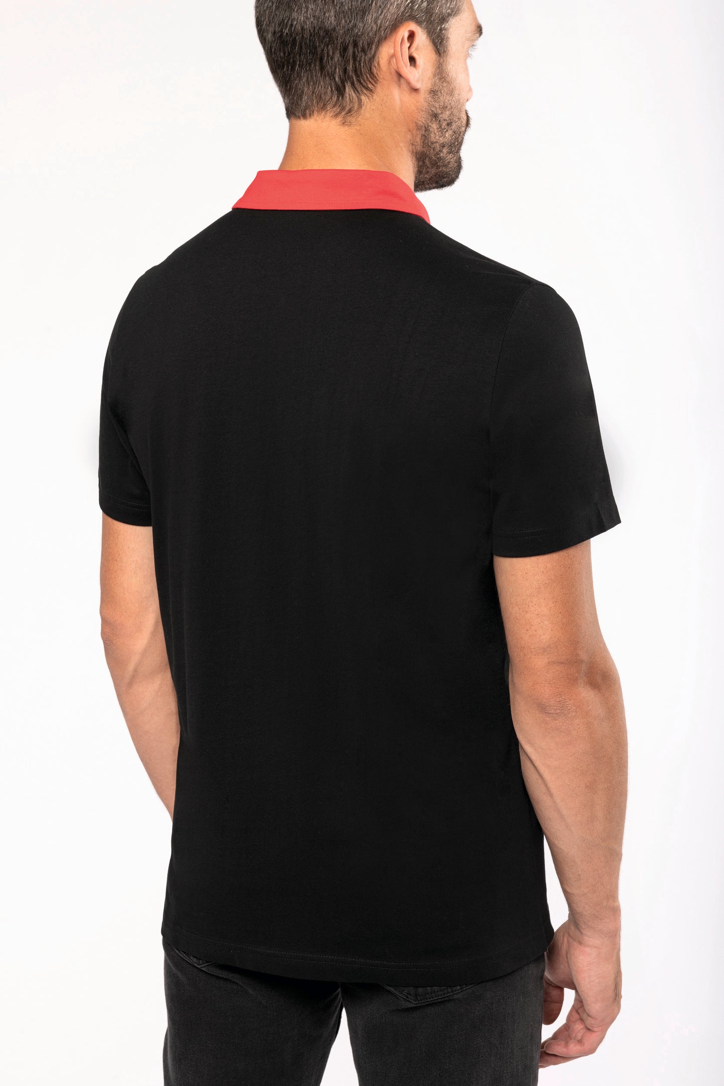 Tweekleurige herenpolo jersey