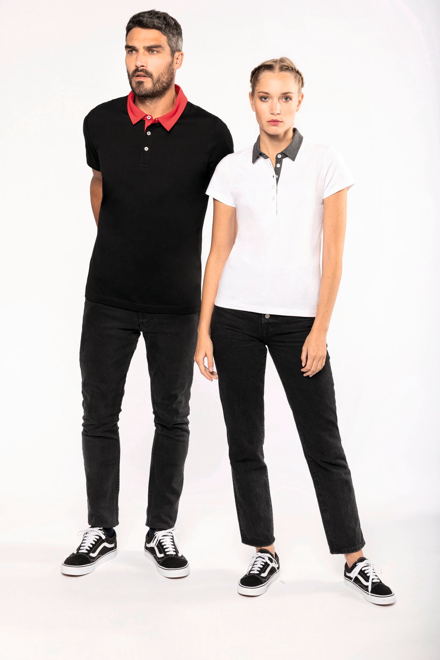 Tweekleurige herenpolo jersey