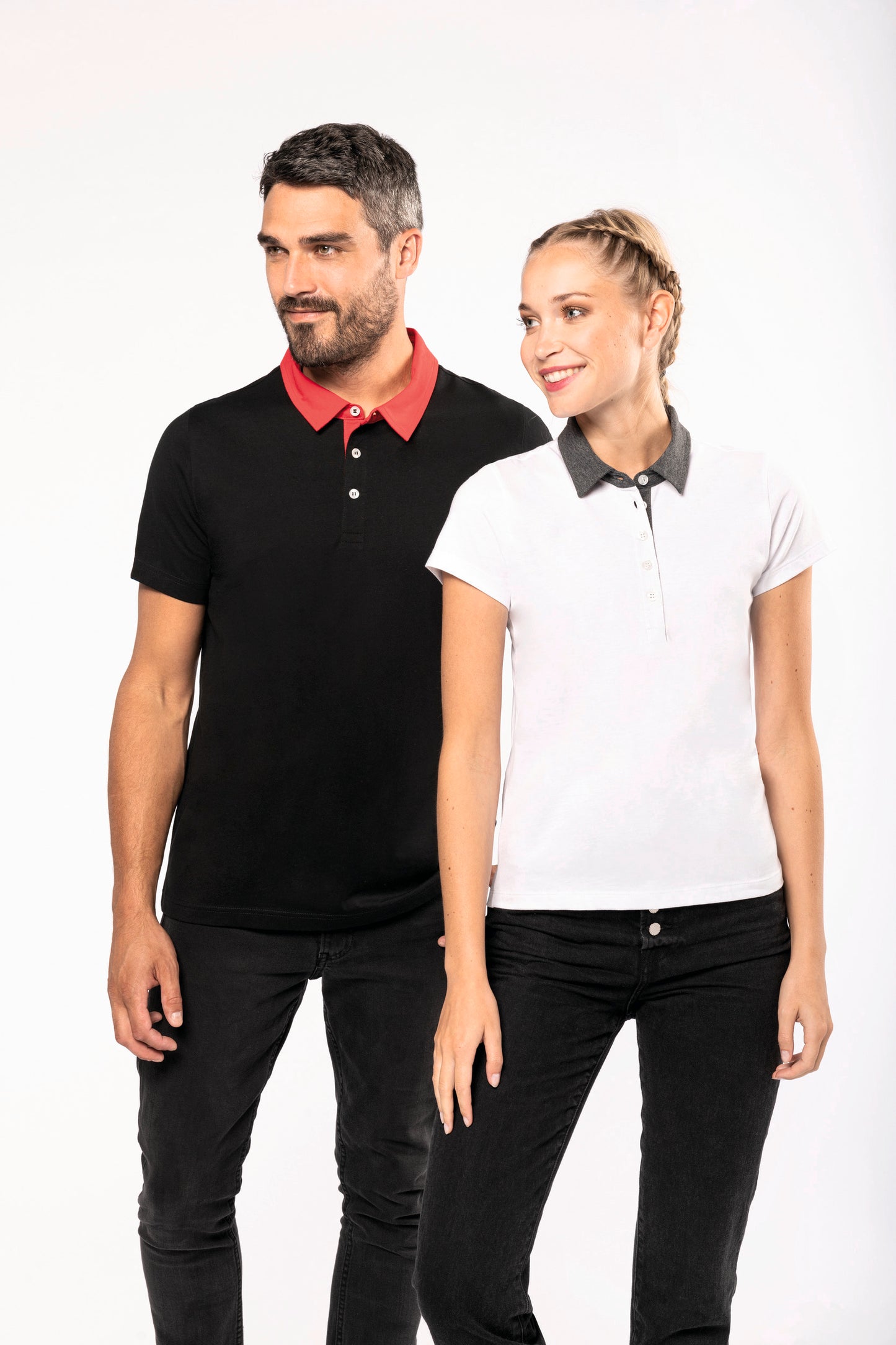 Tweekleurige herenpolo jersey