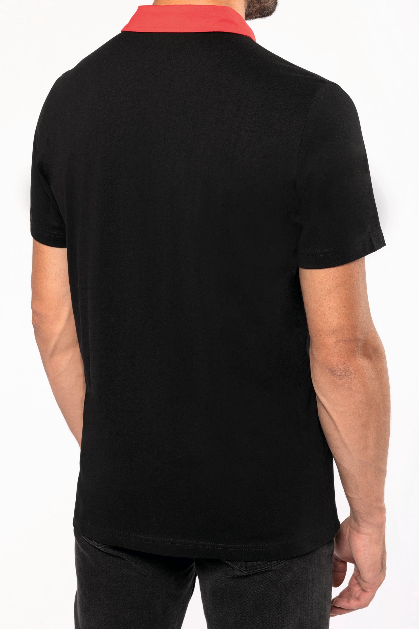 Tweekleurige herenpolo jersey