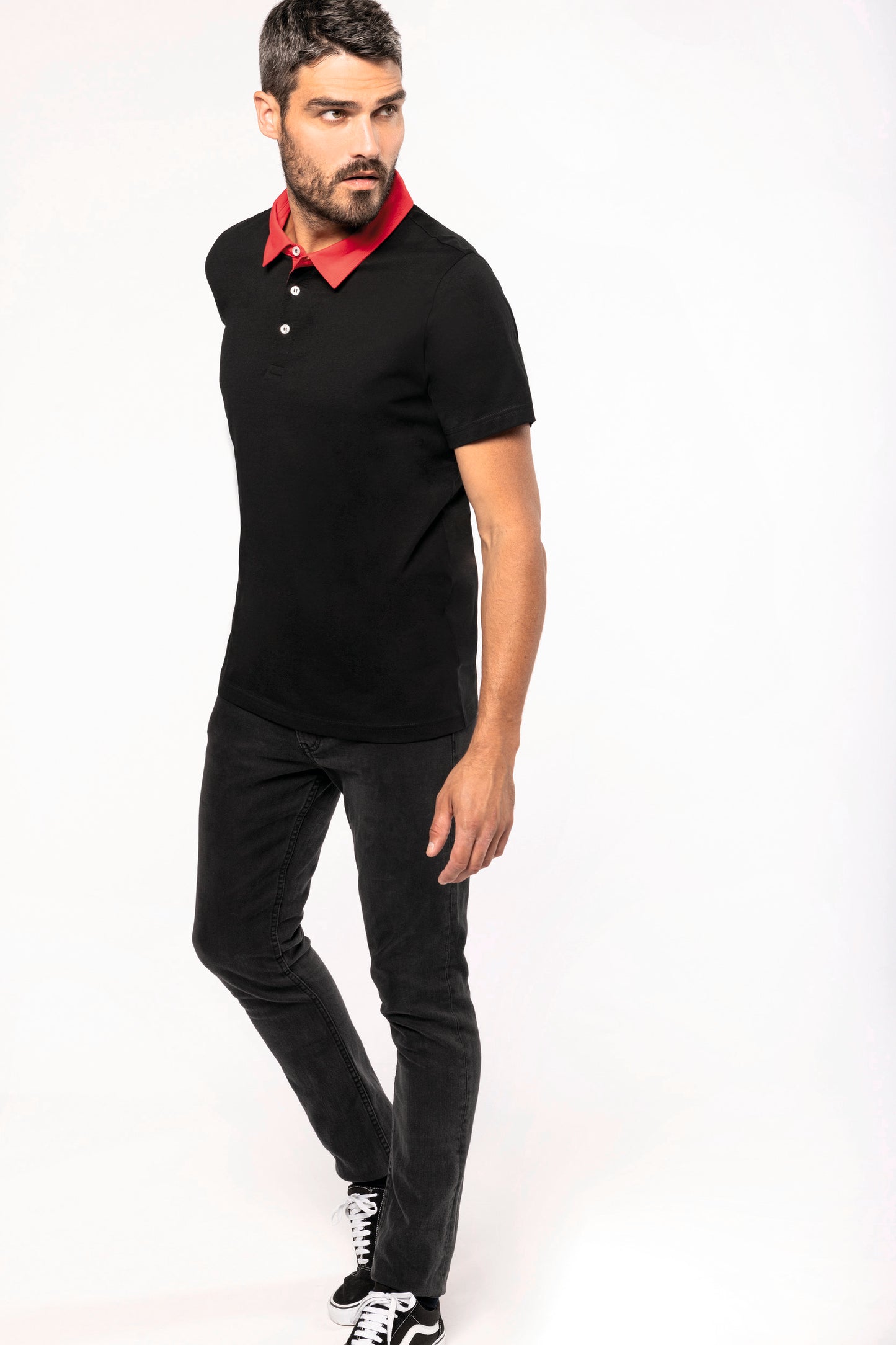 Tweekleurige herenpolo jersey