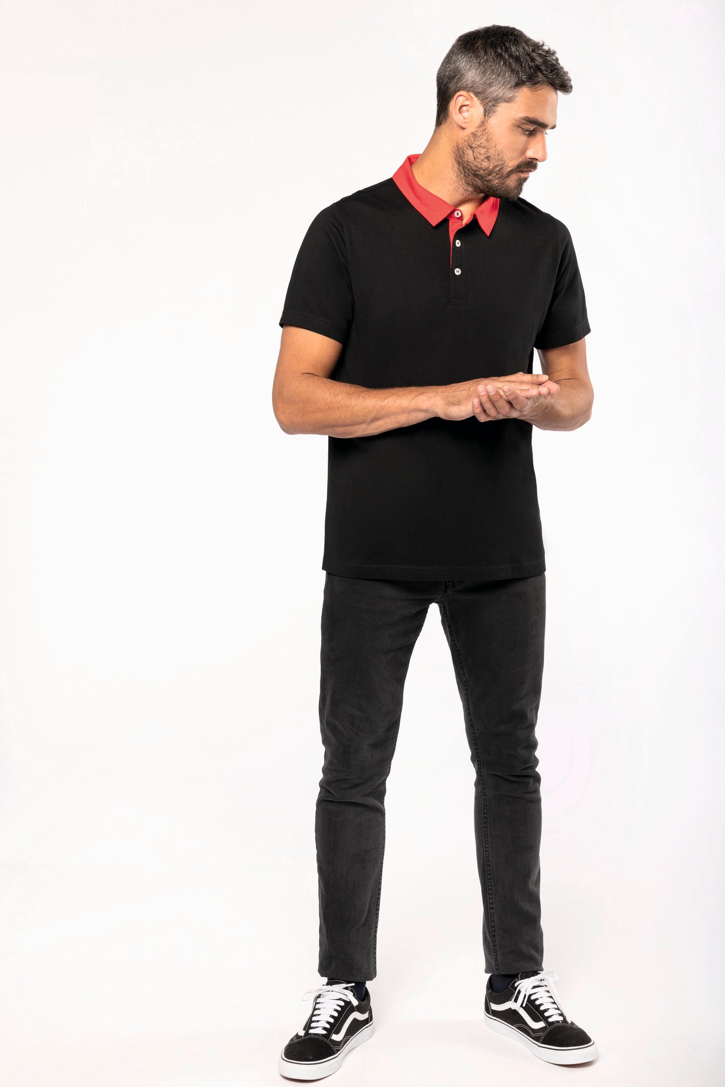 Tweekleurige herenpolo jersey