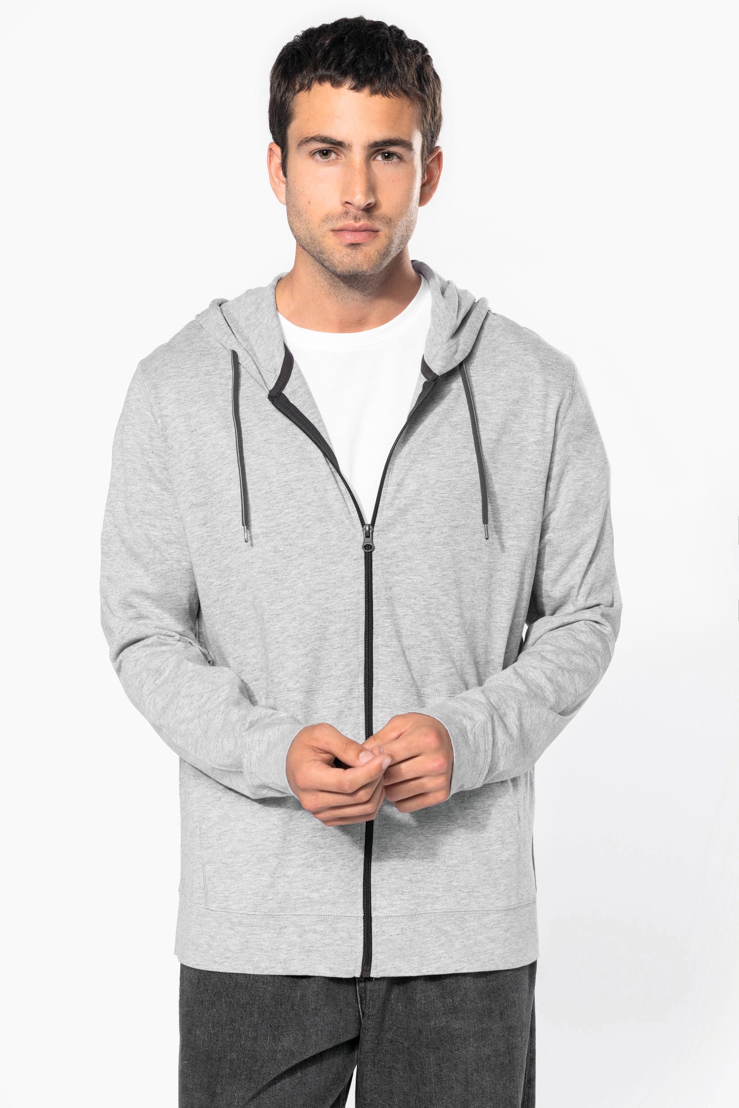 Hooded vestje in licht katoen