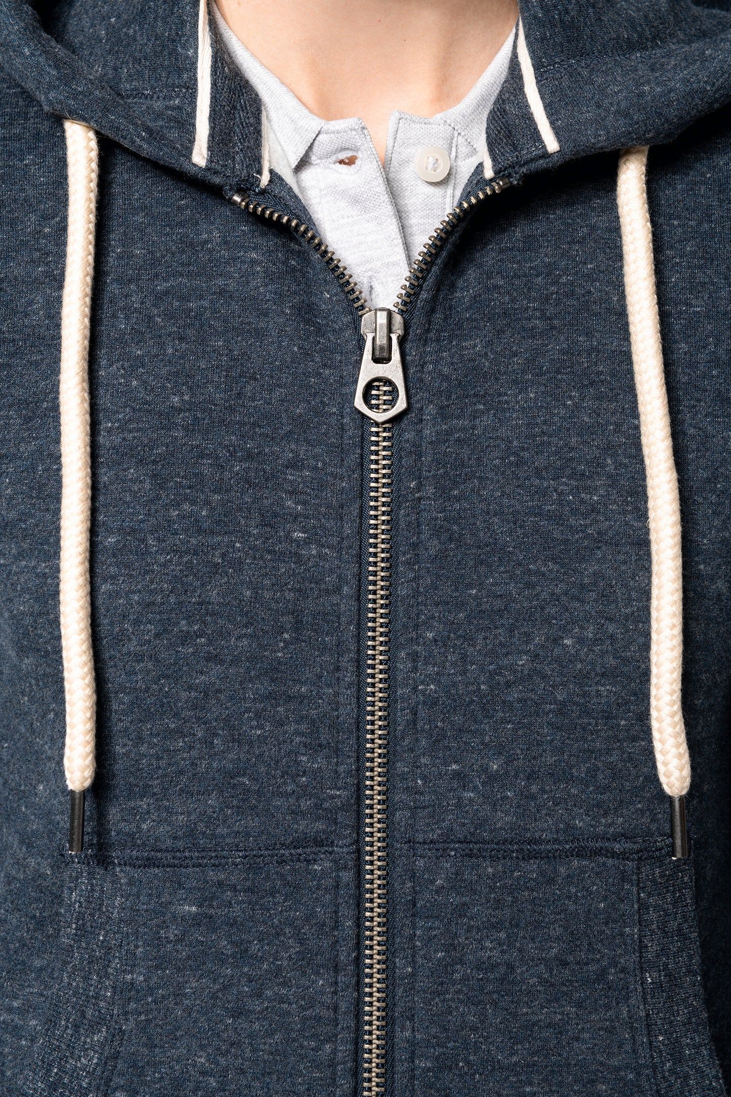 Vintage damessweater met rits en capuchon