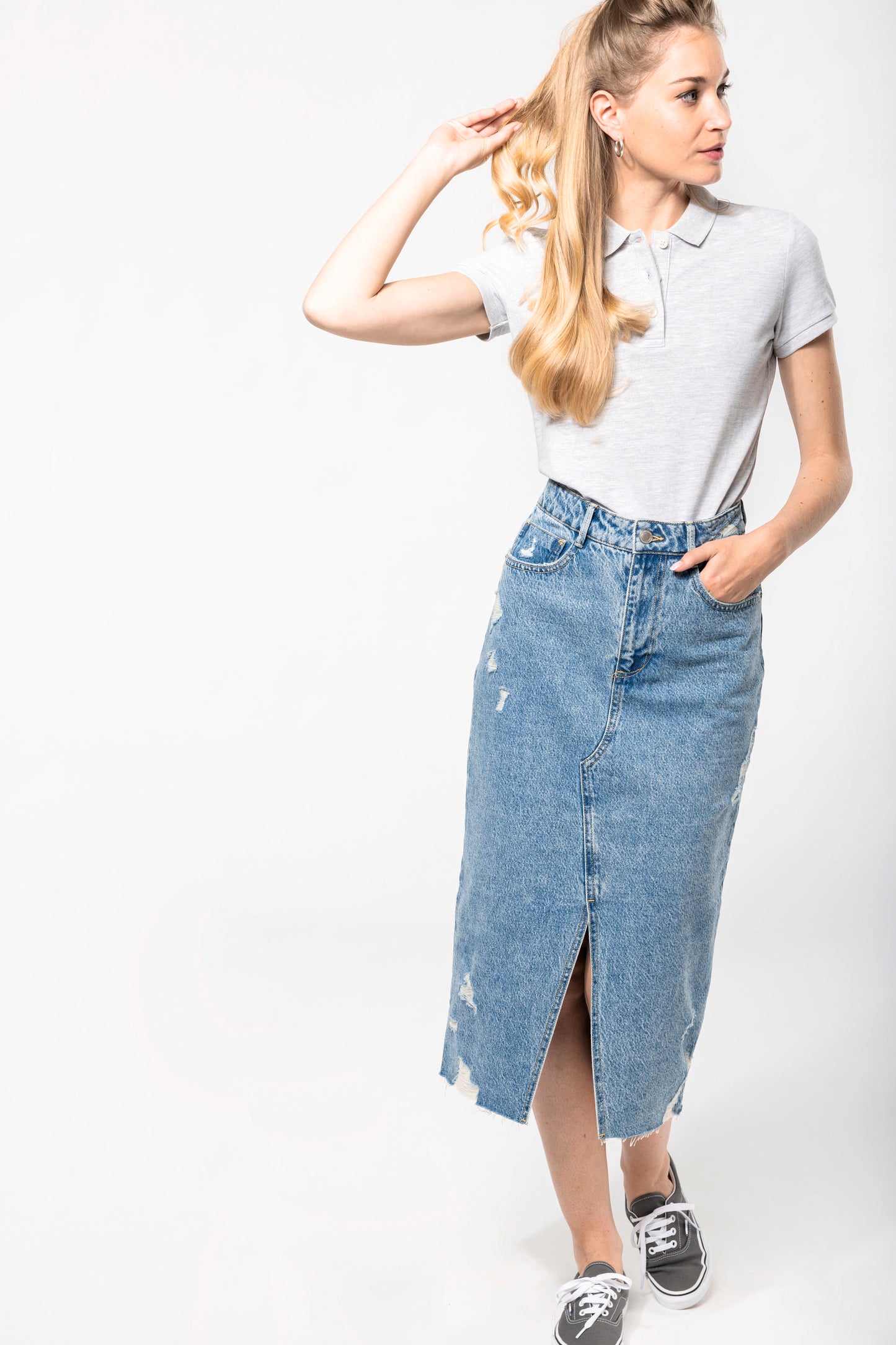 Vintage damespolo met korte mouwen