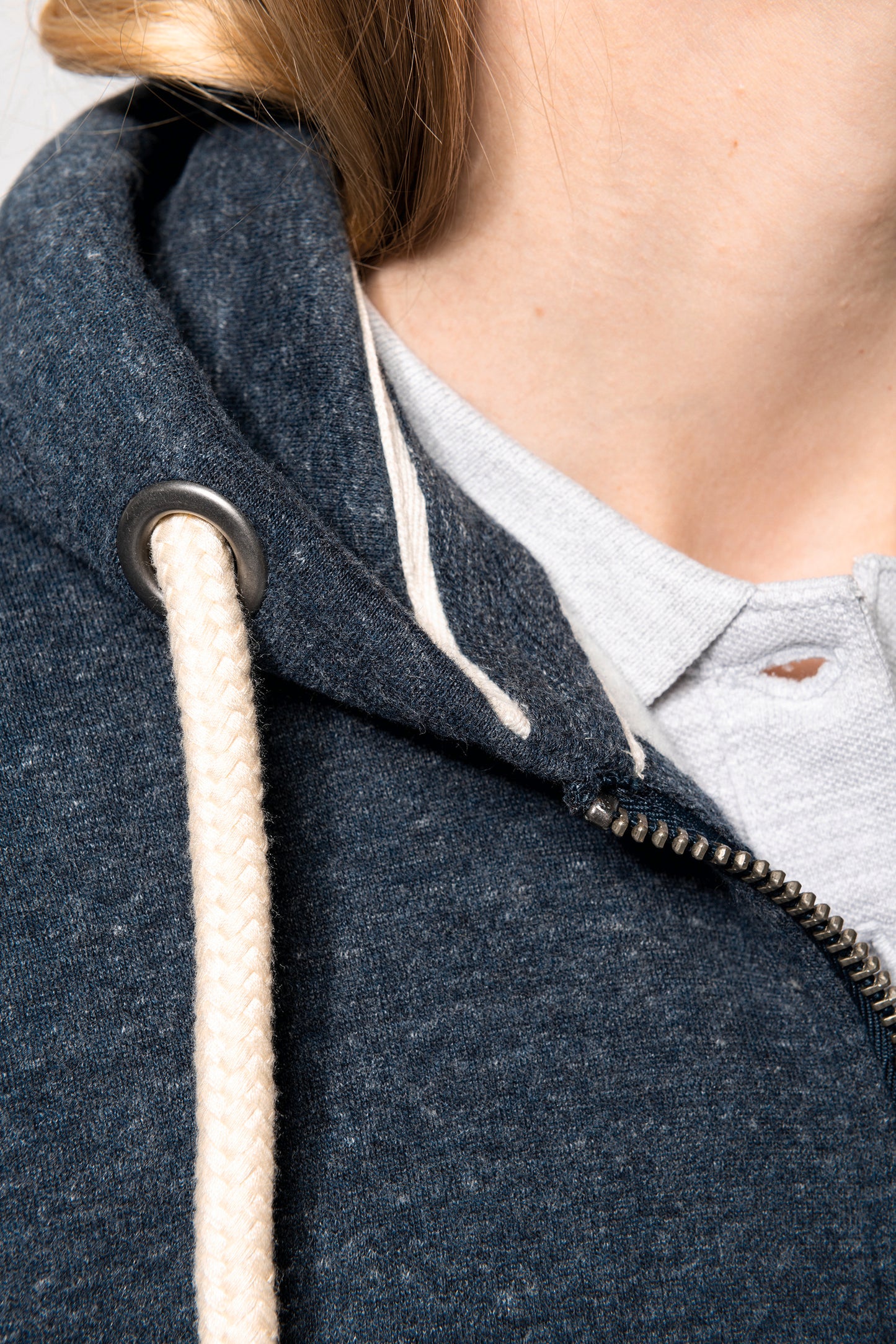 Vintage damessweater met rits en capuchon