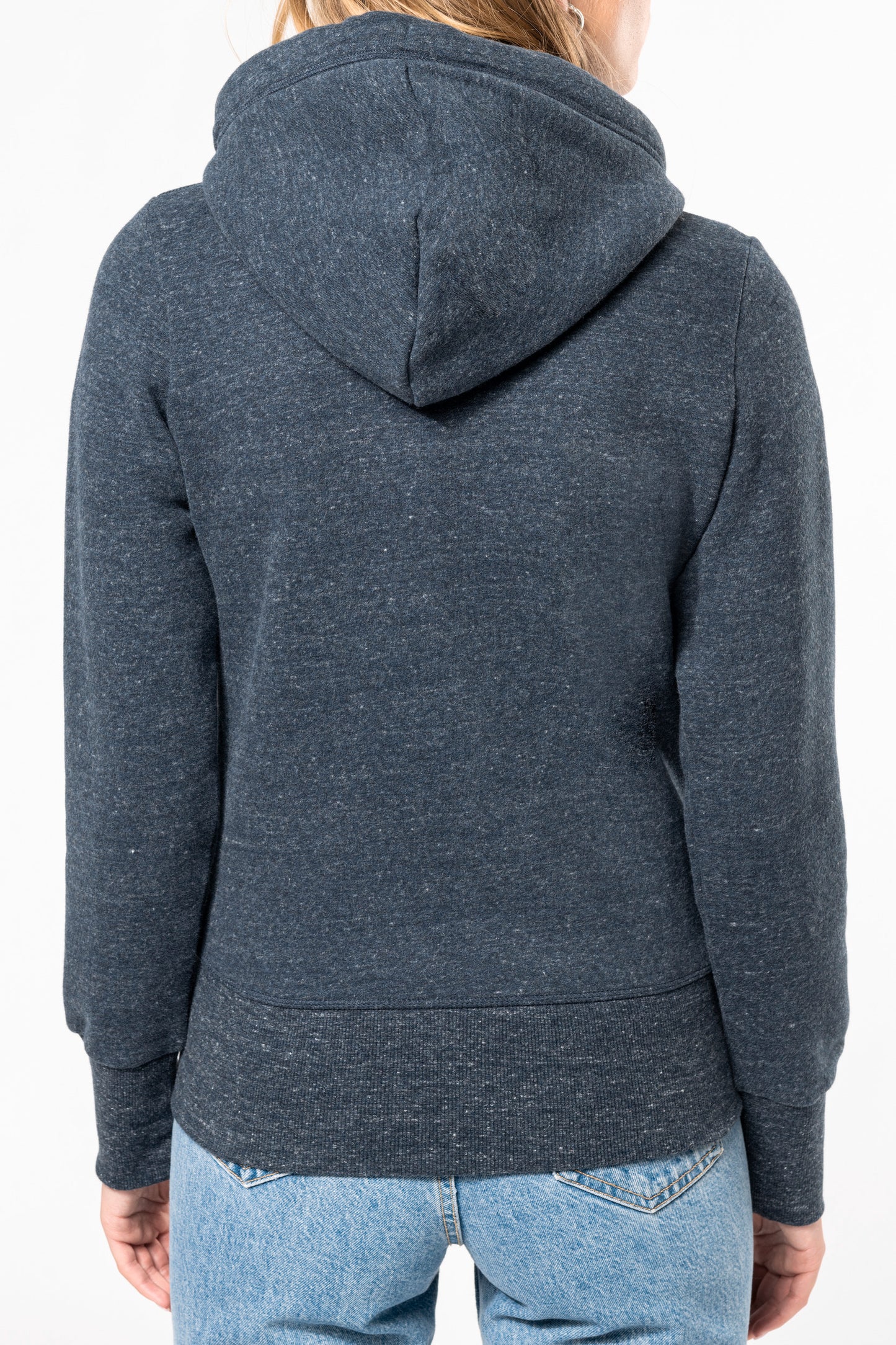 Vintage damessweater met rits en capuchon