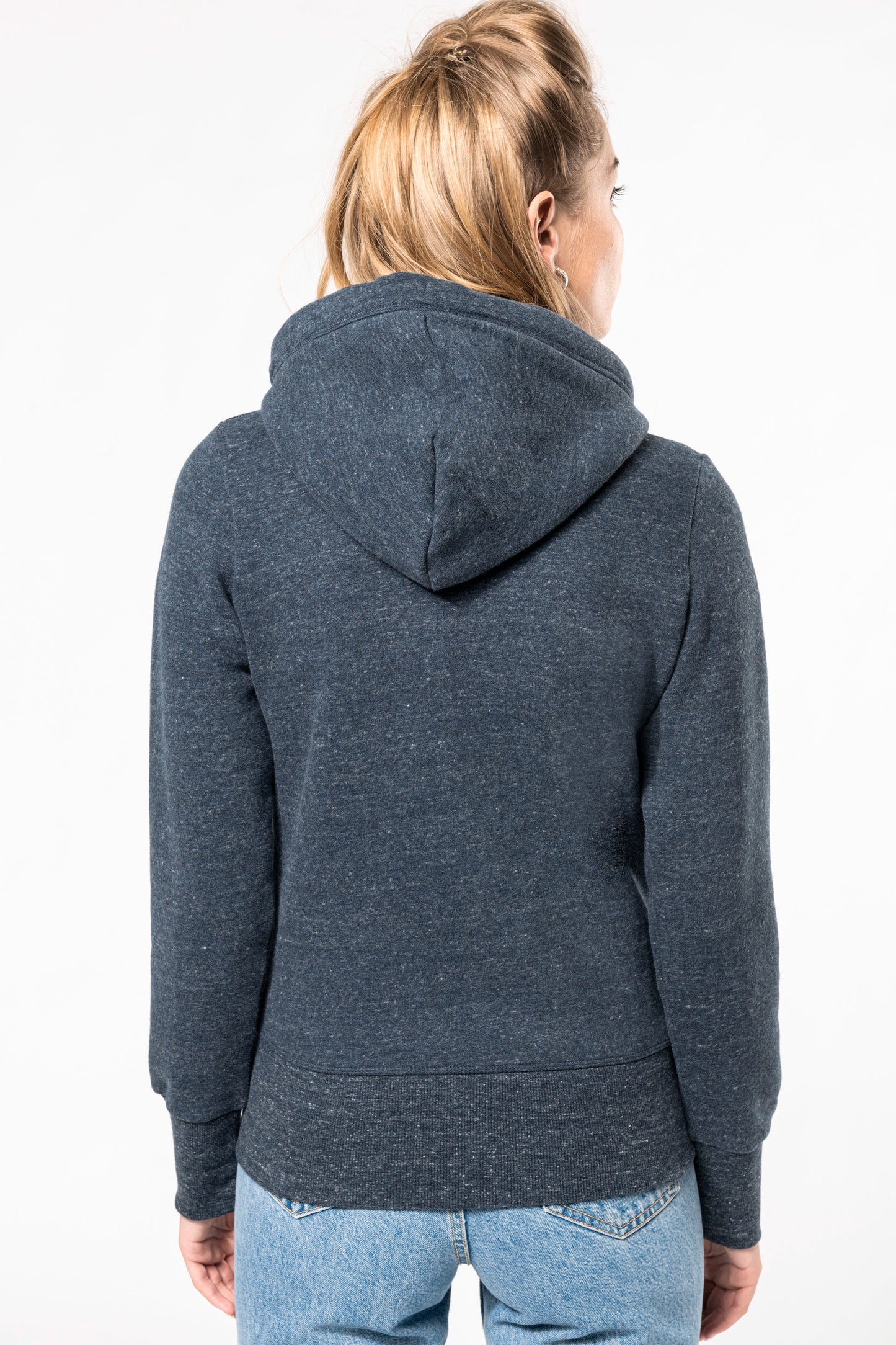 Vintage damessweater met rits en capuchon