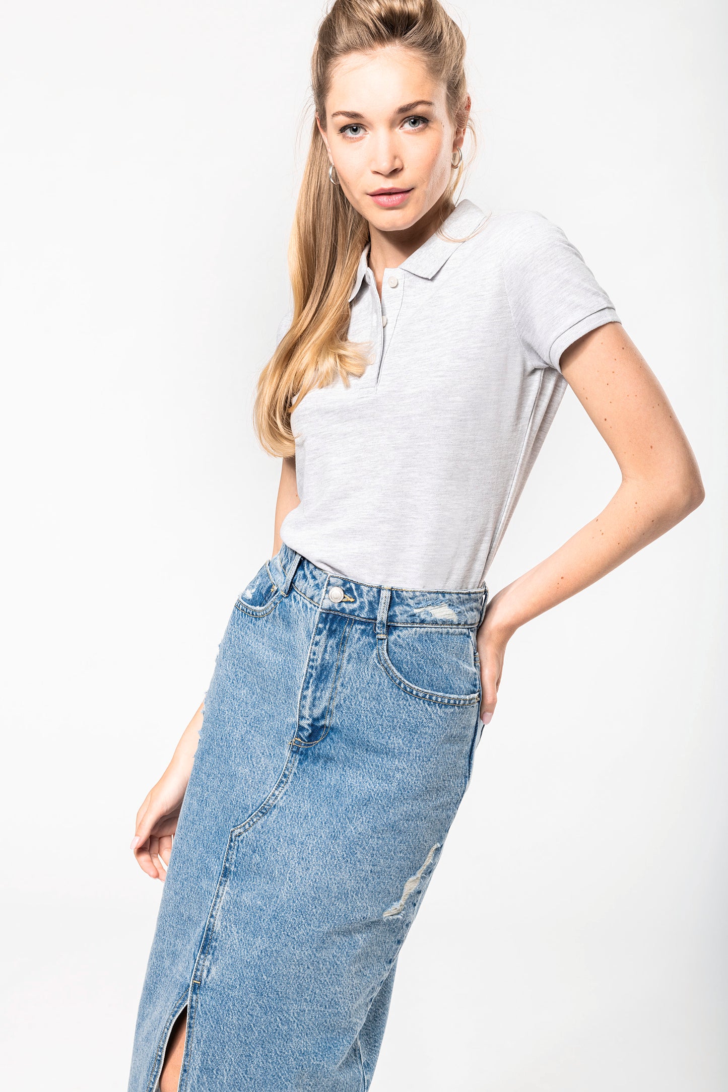 Vintage damespolo met korte mouwen