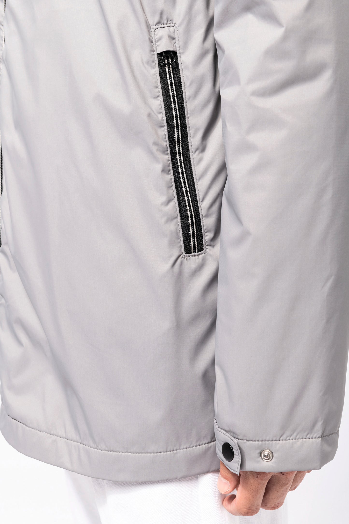 Uniseks fleecejas met gevoerde capuchon