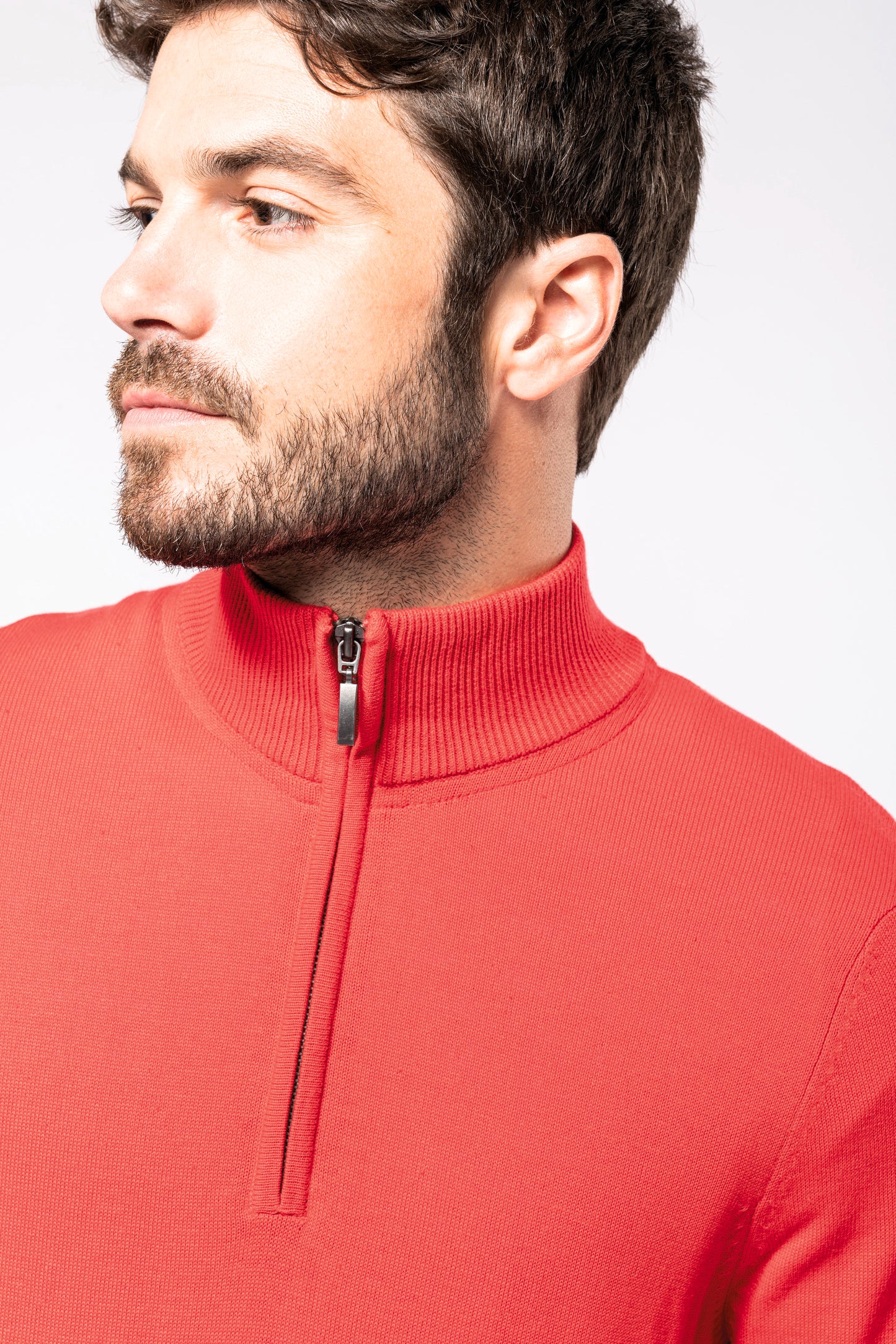 Heren pullover met ritskraag