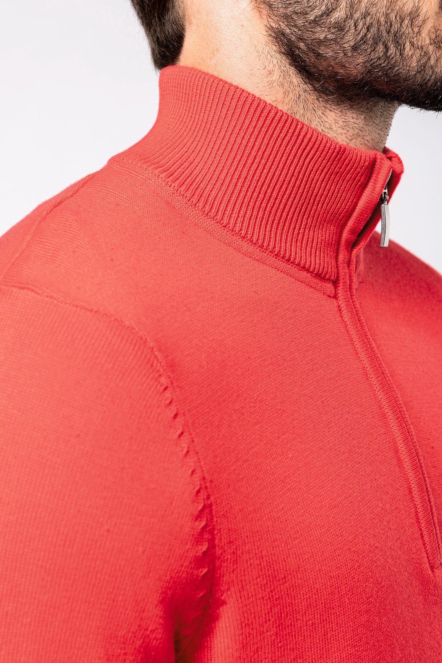 Heren pullover met ritskraag