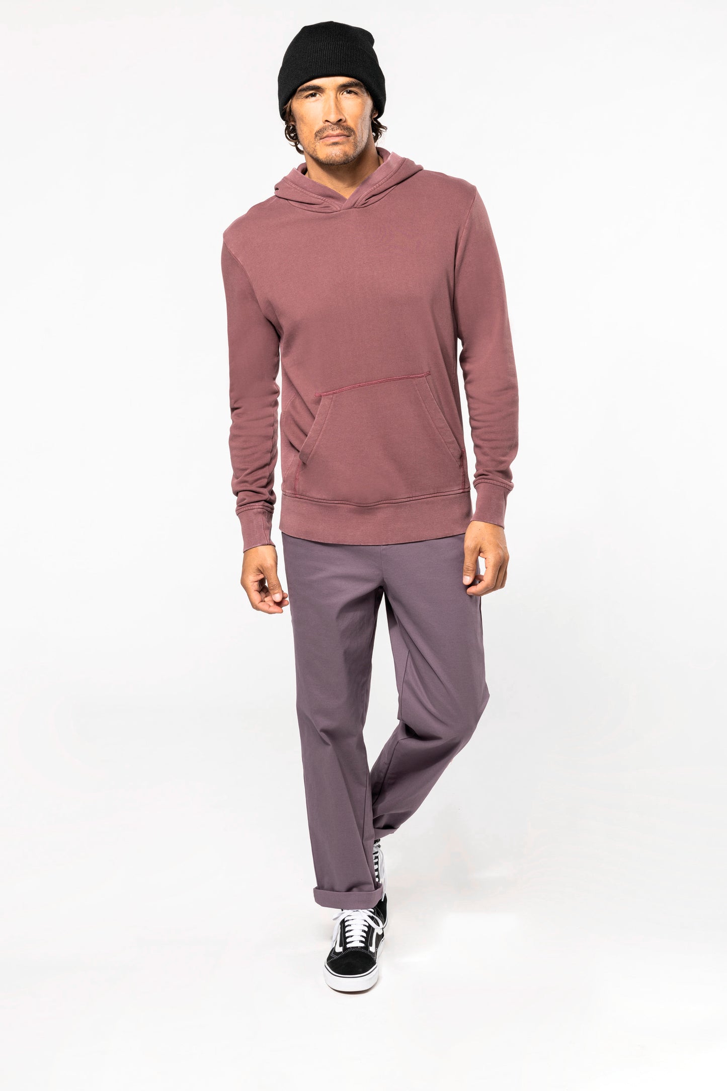Sweater met capuchon van french terry