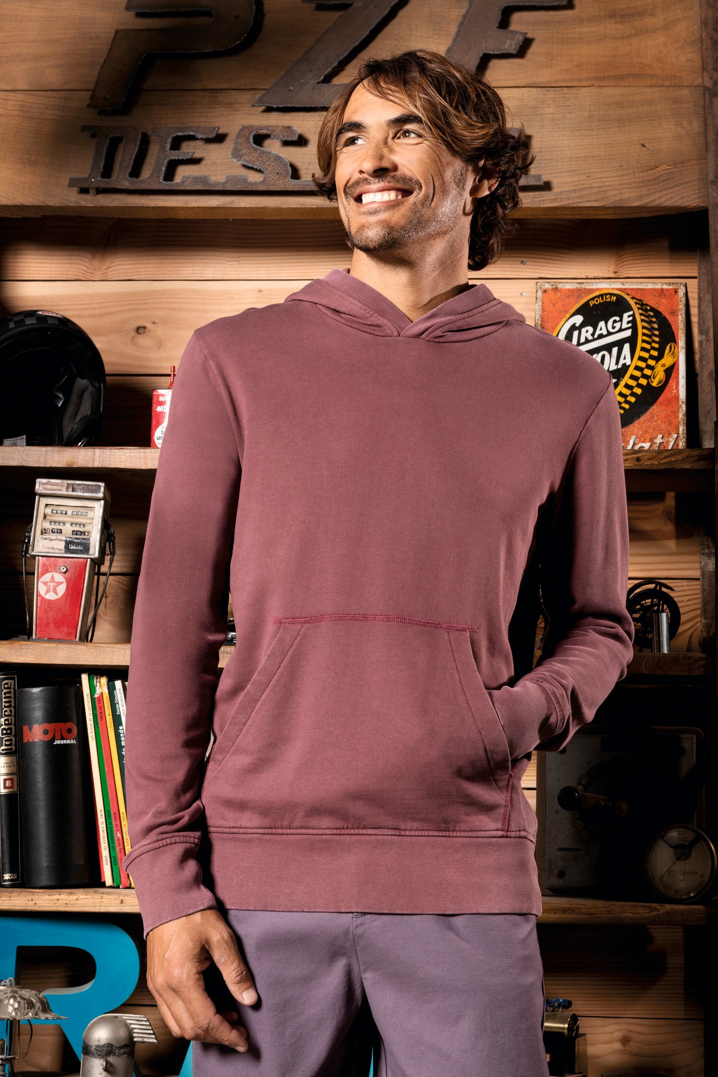 Sweater met capuchon van french terry