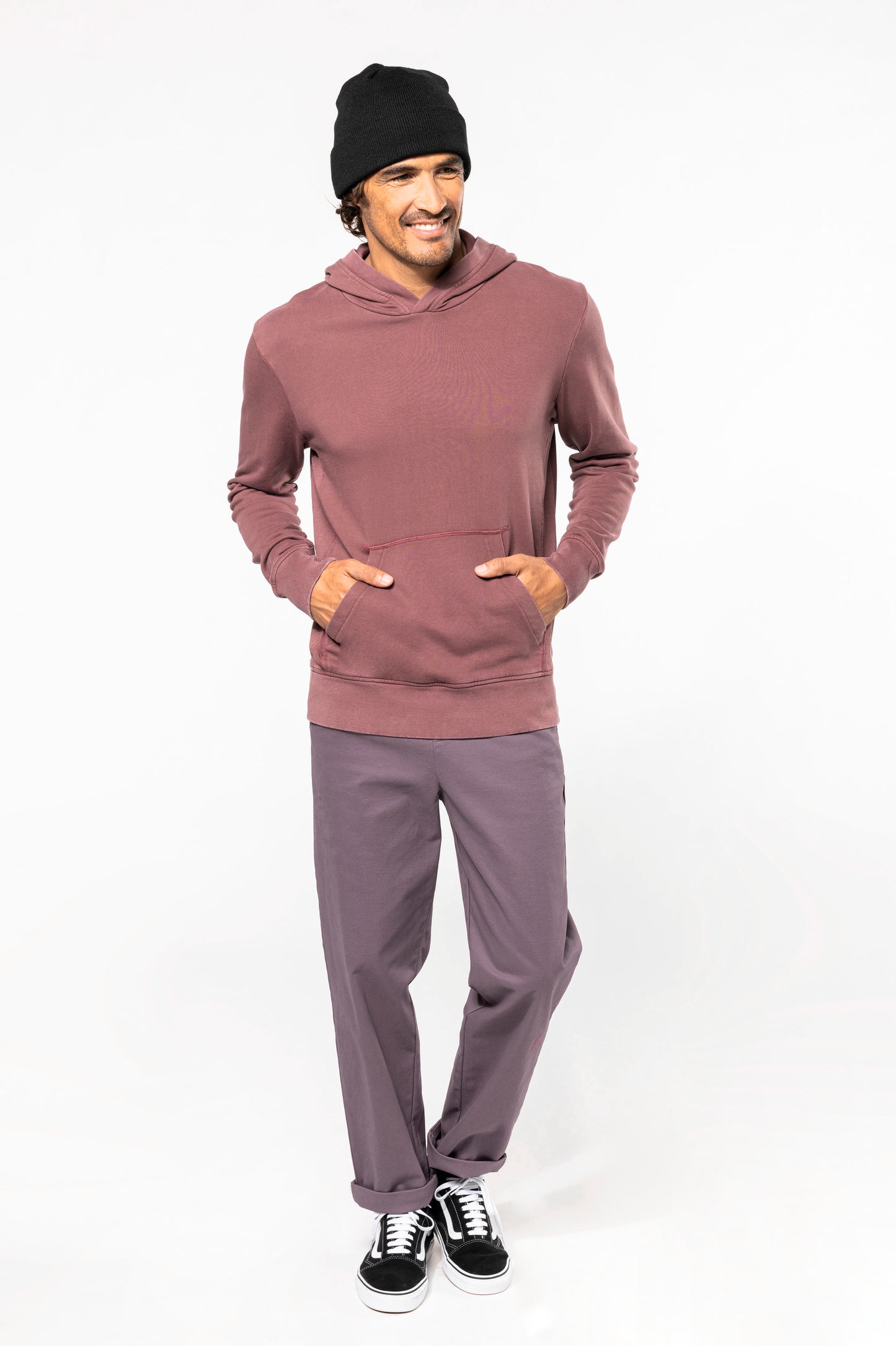 Sweater met capuchon van french terry