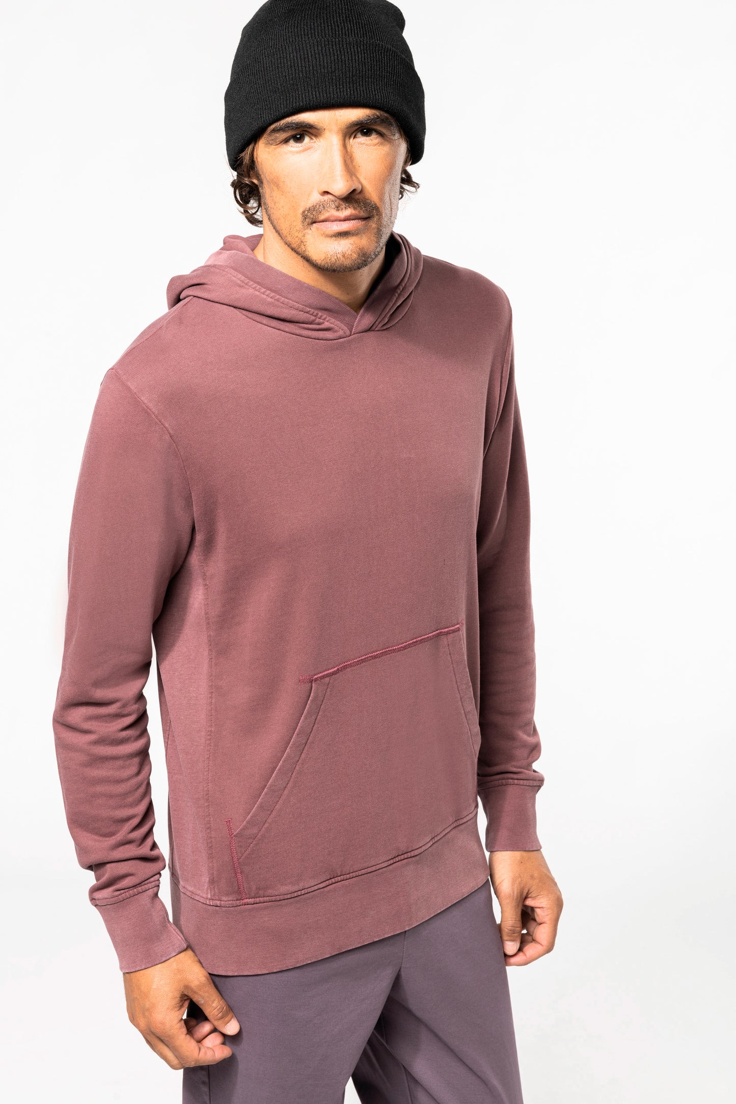 Sweater met capuchon van french terry