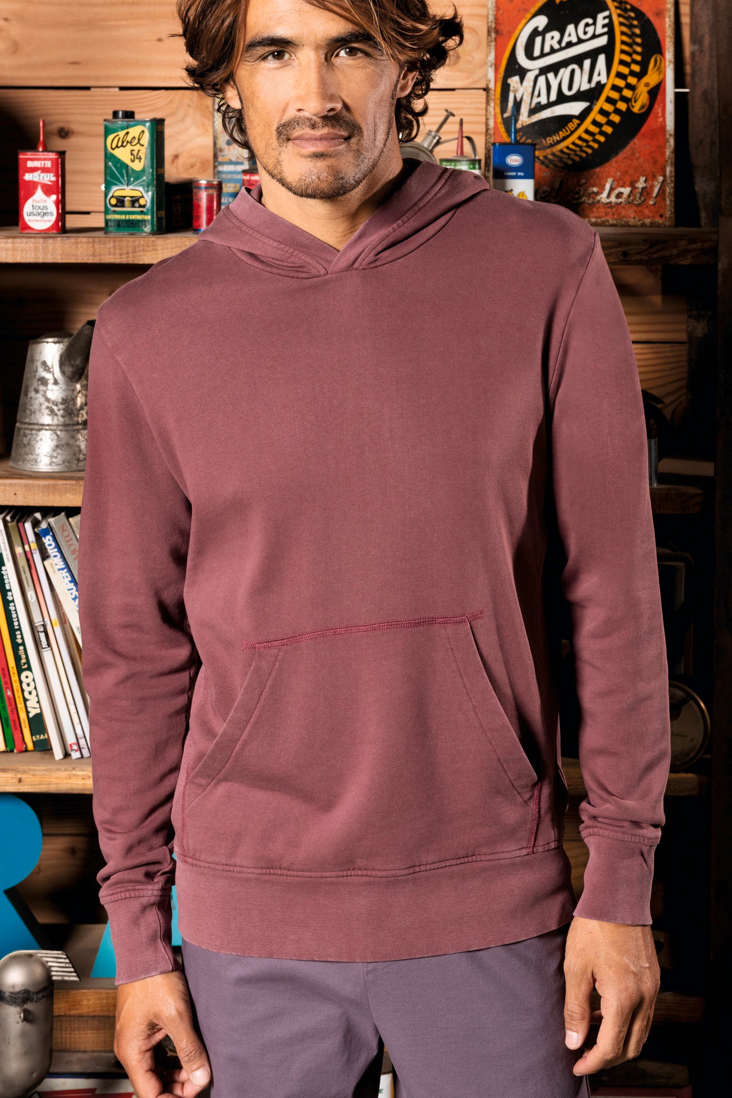 Sweater met capuchon van french terry