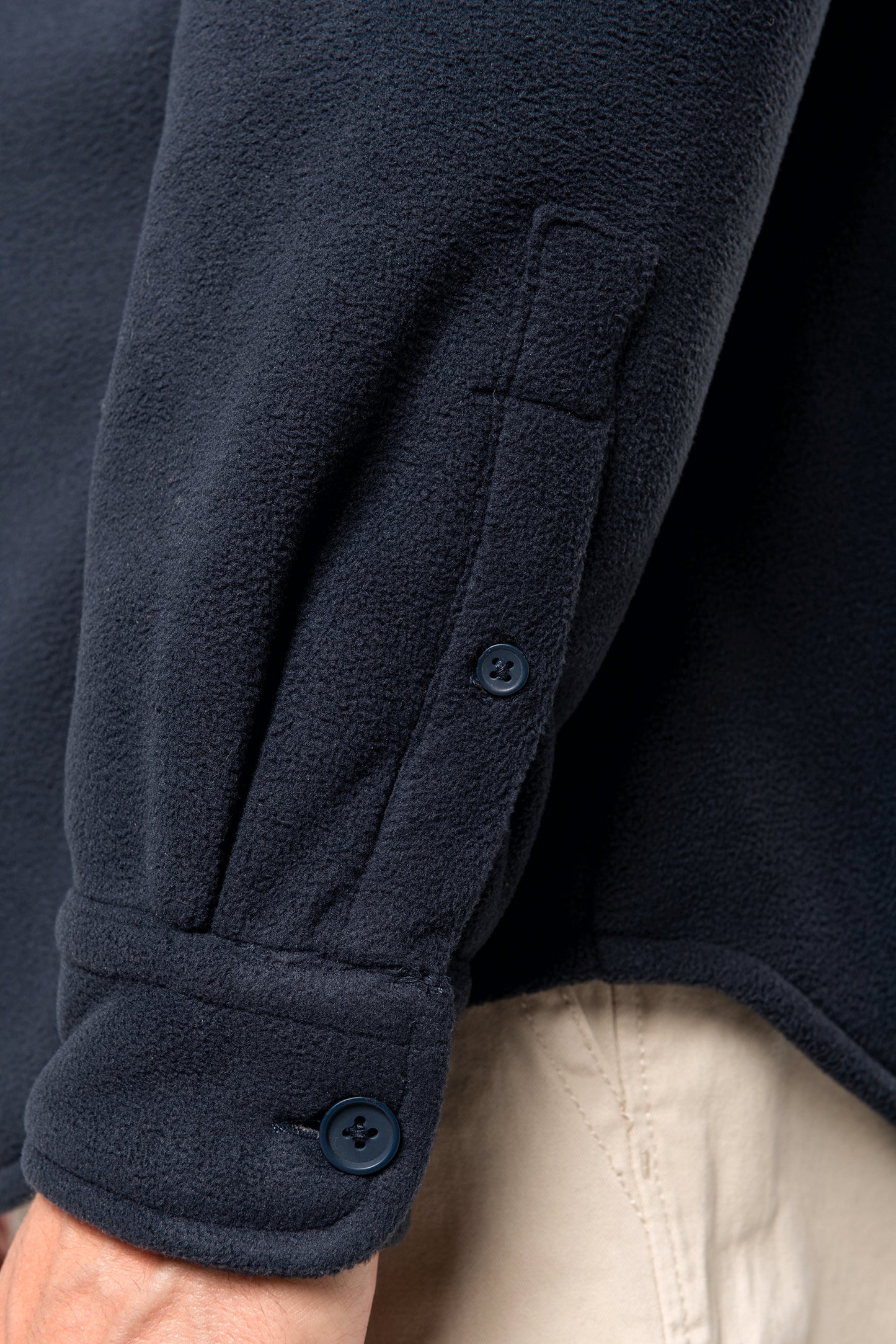Overhemd van fleece met sherpavoering