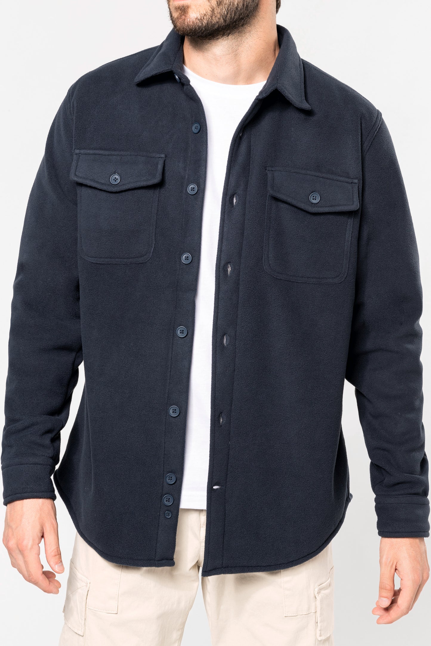 Overhemd van fleece met sherpavoering